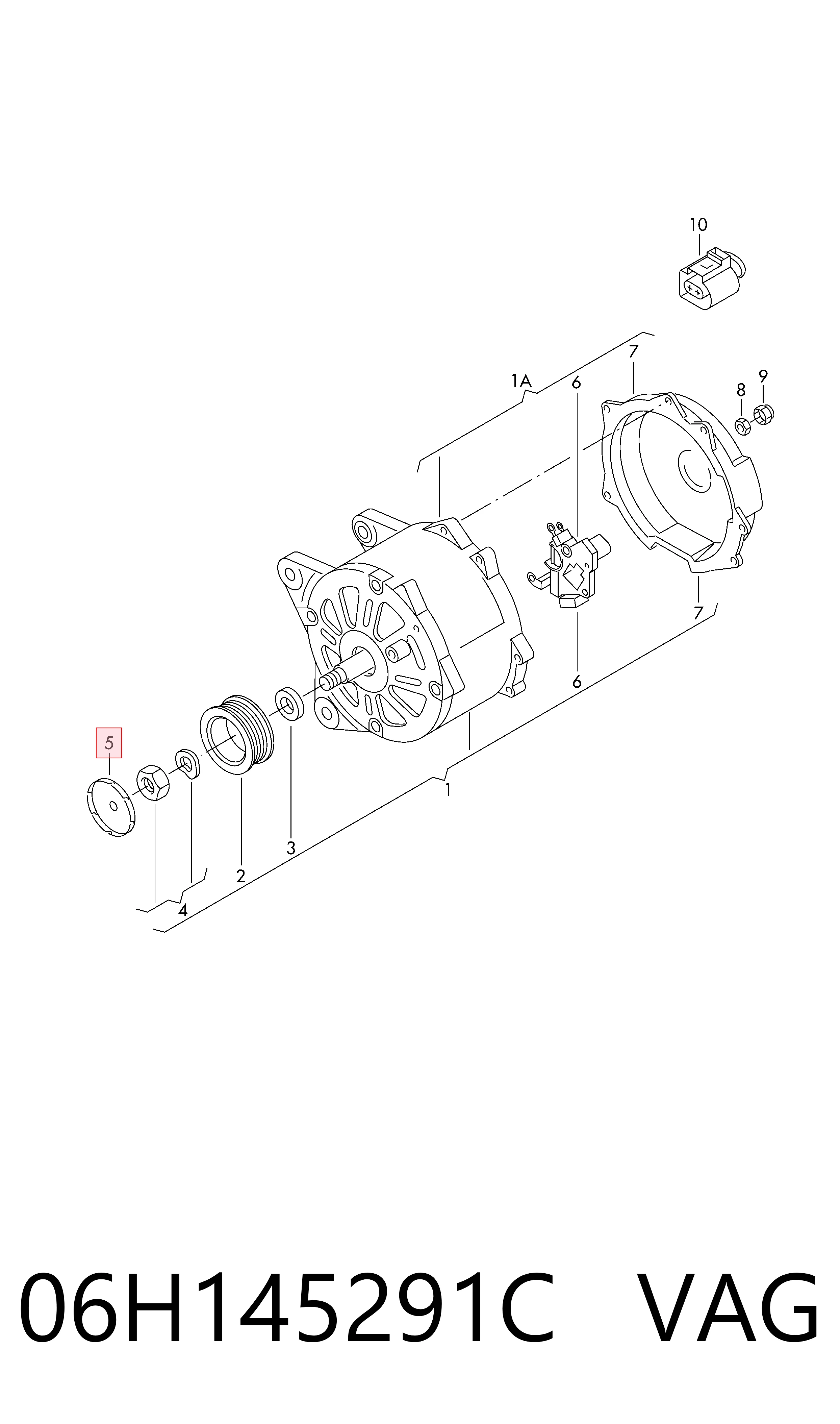 Polea alternador para Volkswagen Jetta BU3, BU4