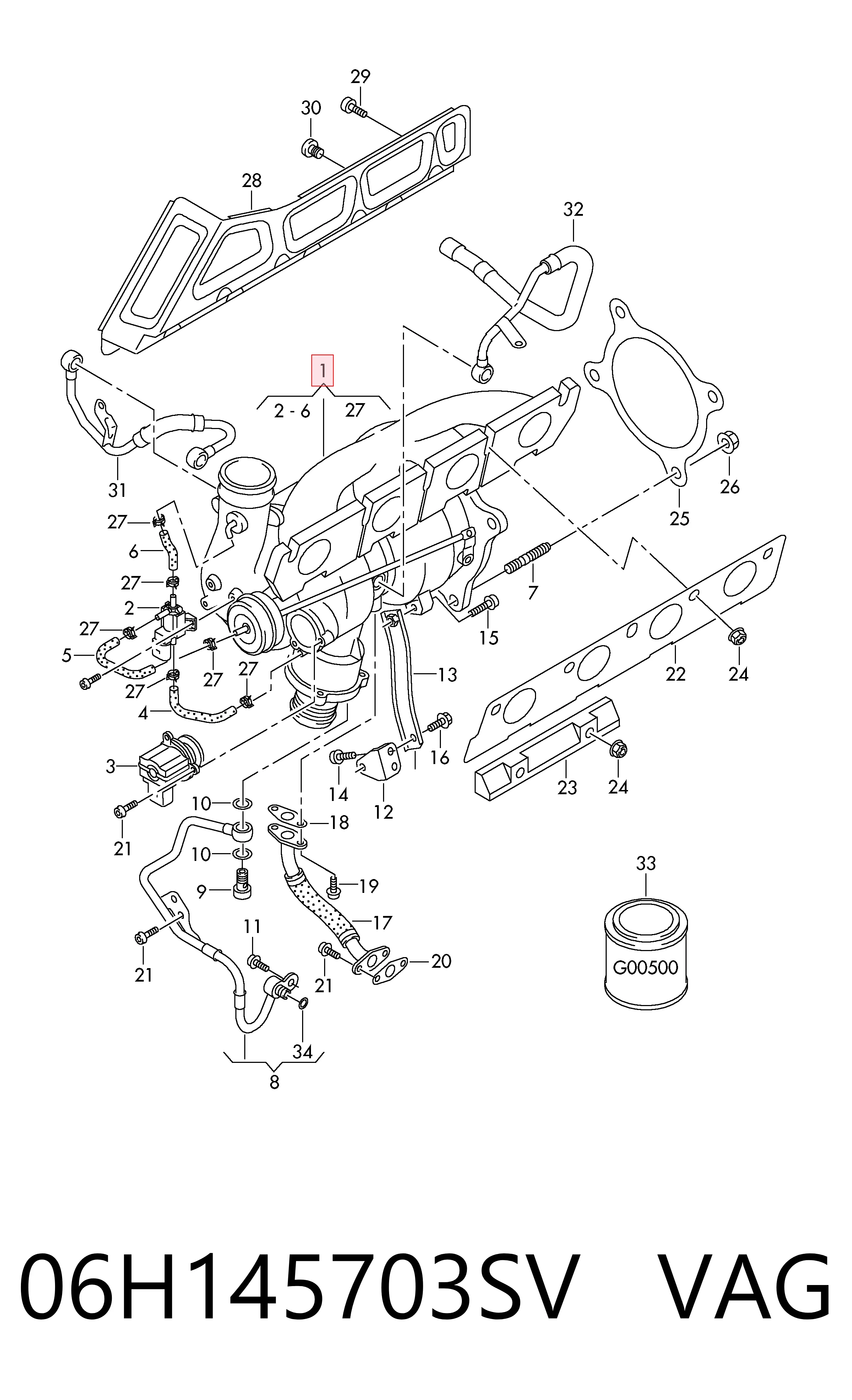 Turbocompresor 06H145702 VAG