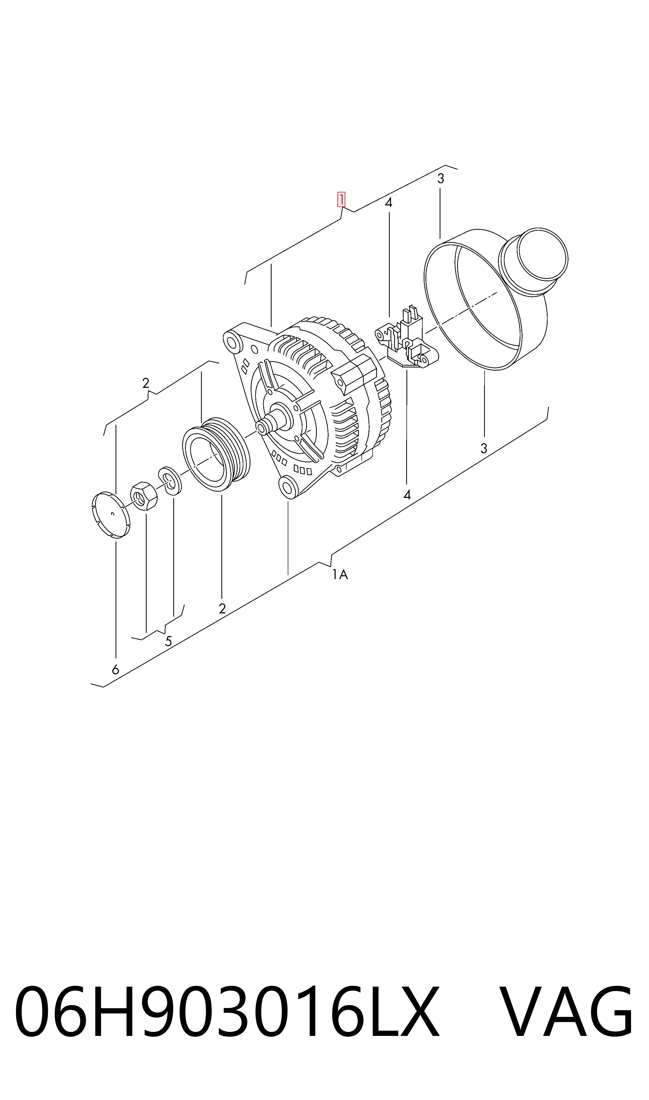 06H903016LX VAG Alternador de coche