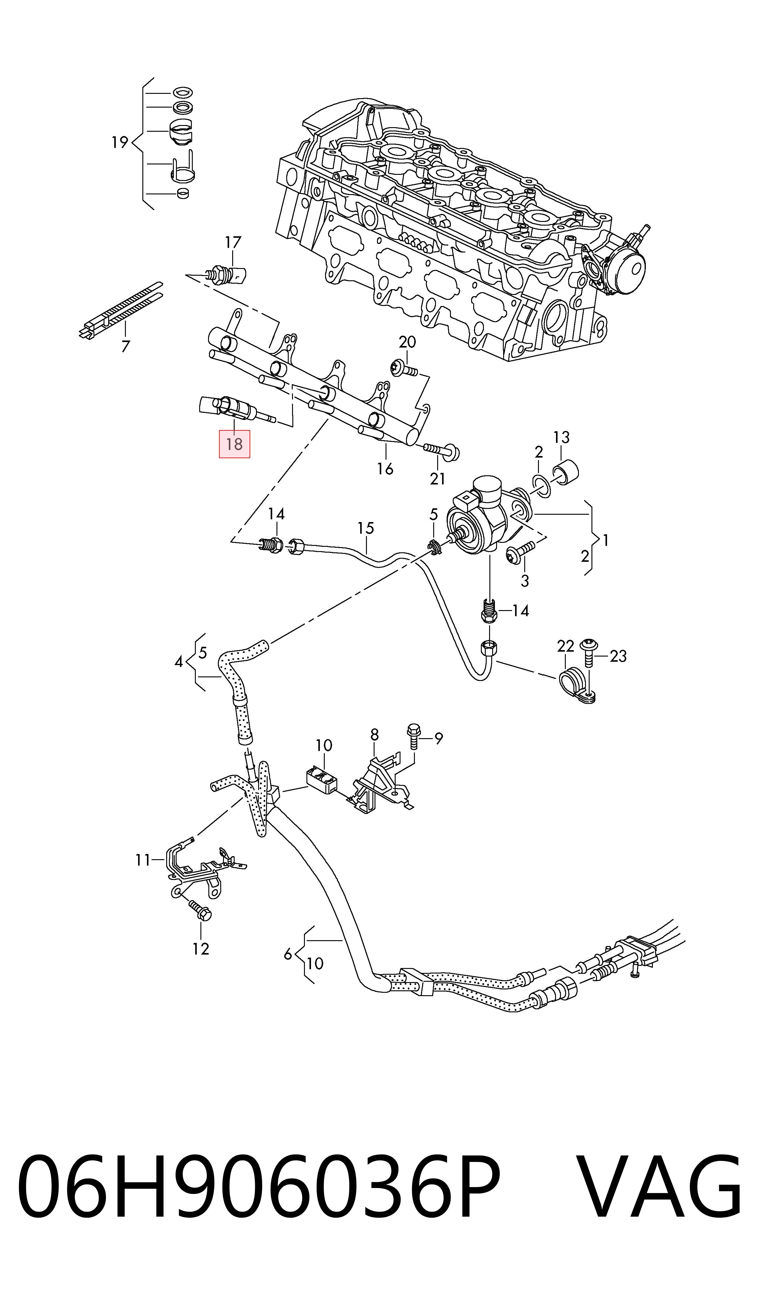 06H906036P VAG Inyector de combustible