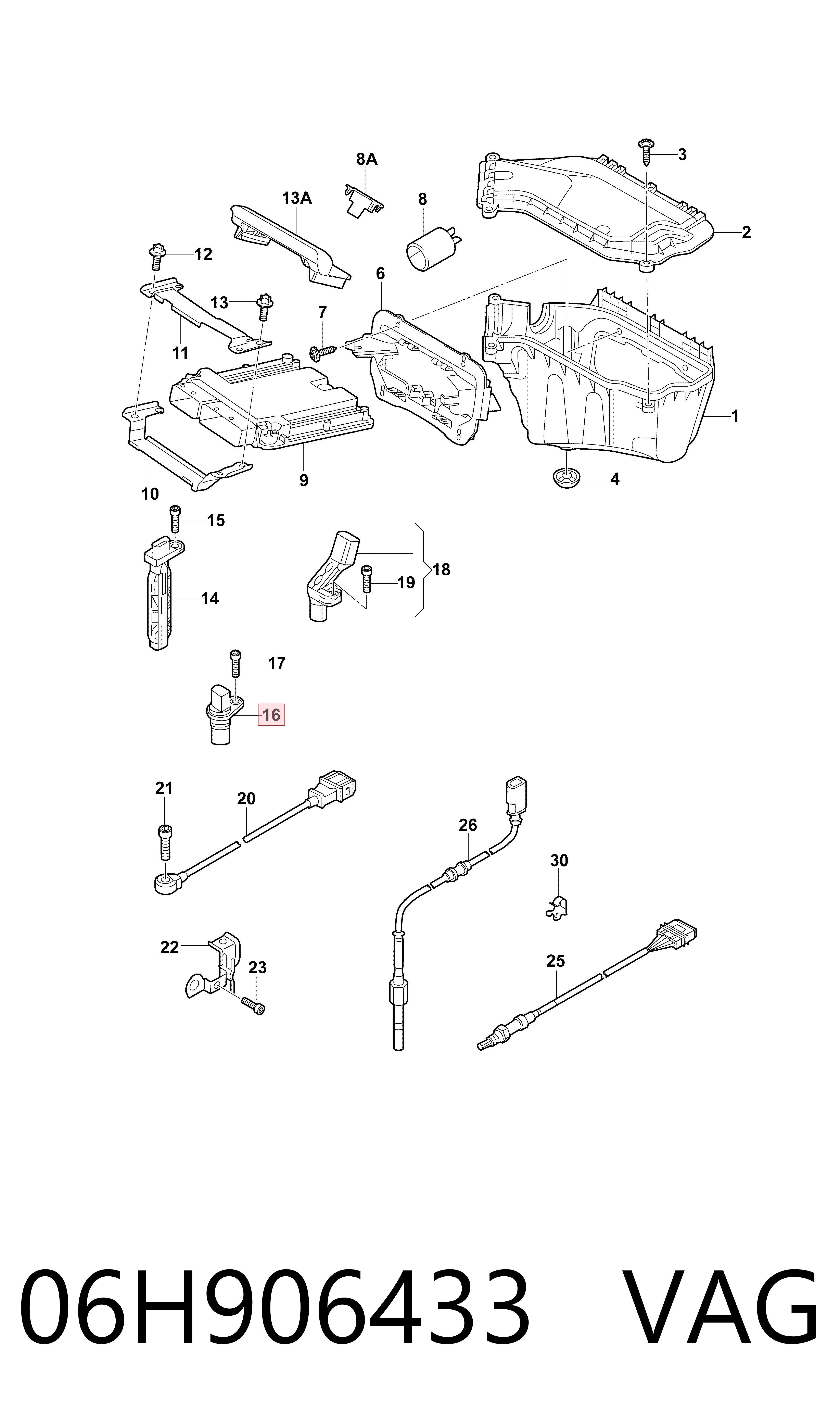 06H906433 VAG Sensor de posición del cigüeñal