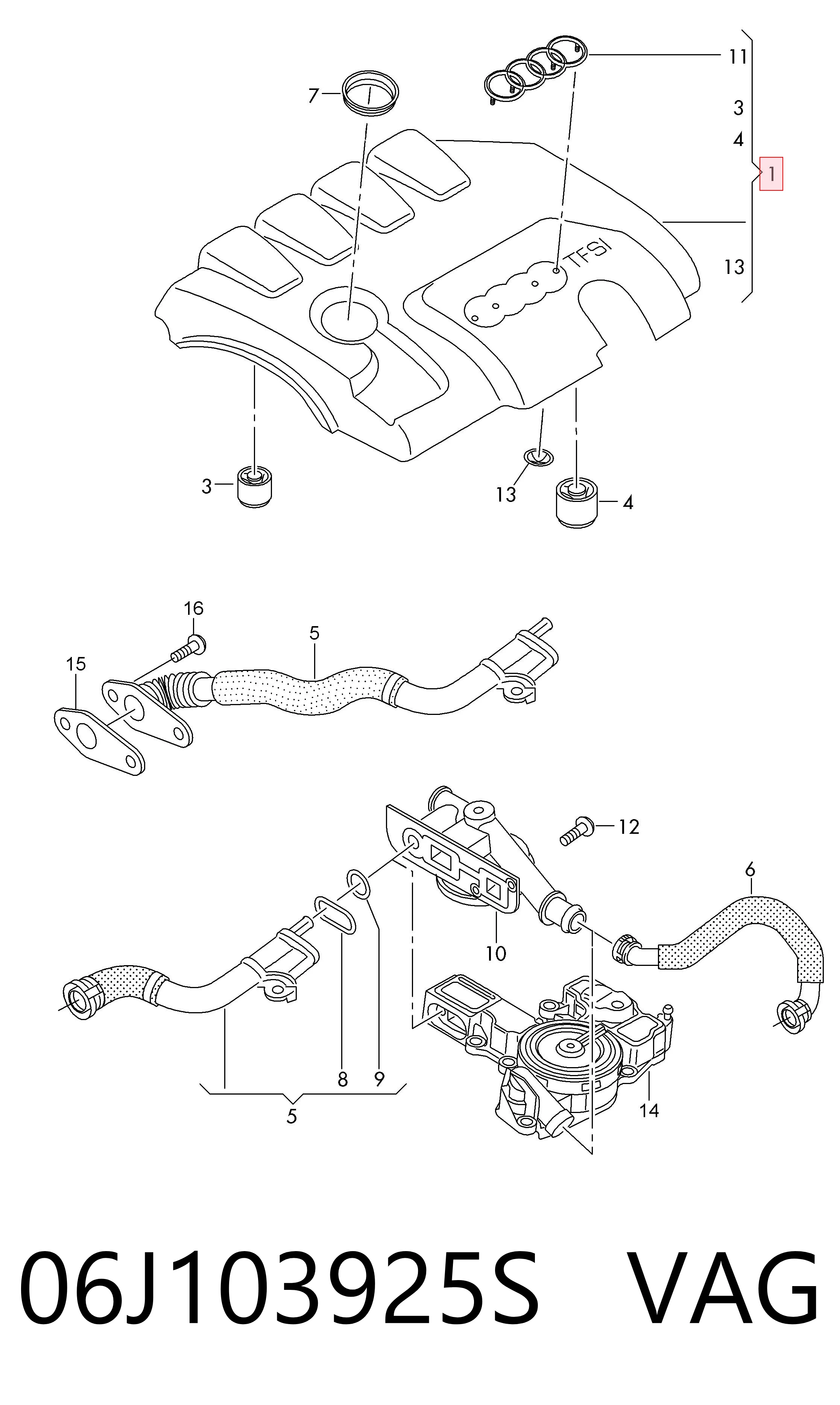 Comprar Cubierta decorativa del motor Audi Q3  8UB, 8UG a bajo precio