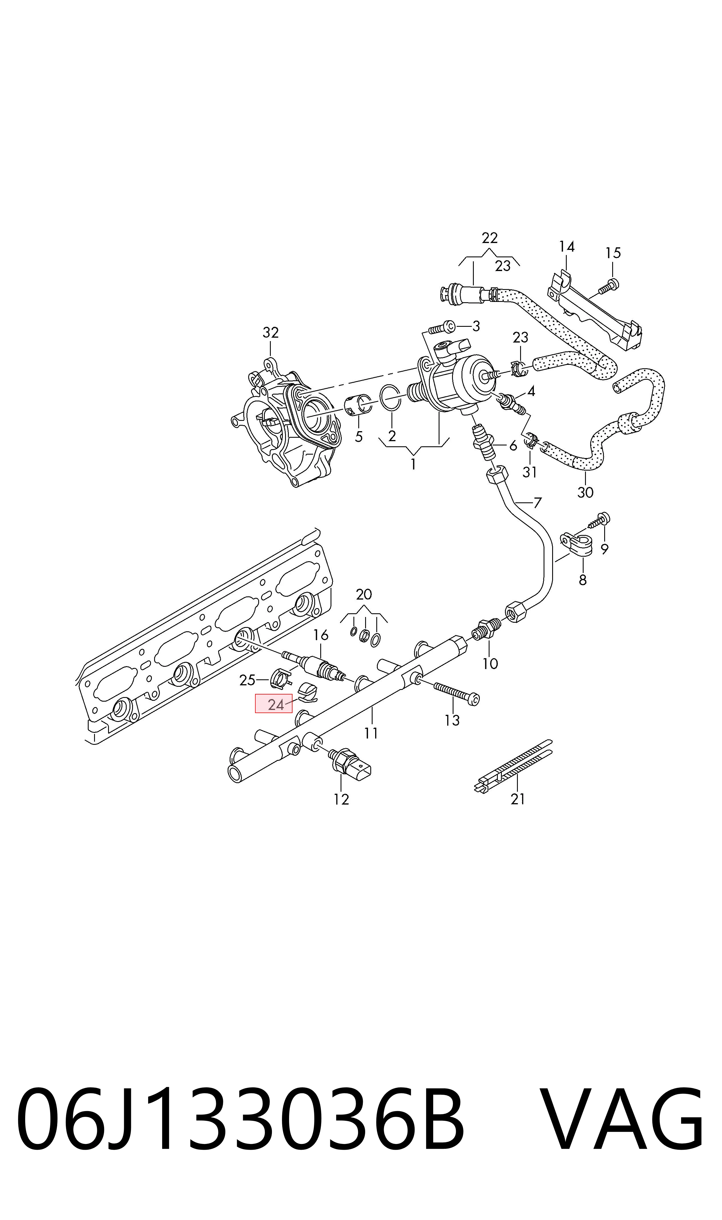 Comprar 06J133036B VAG Soporte del inyector