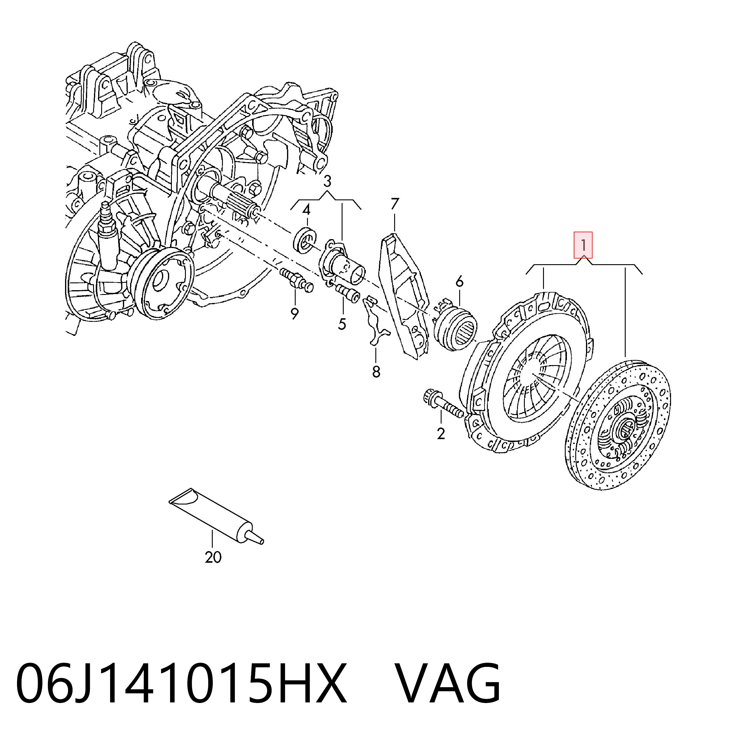 Kit de embrague 06J141015HX VAG
