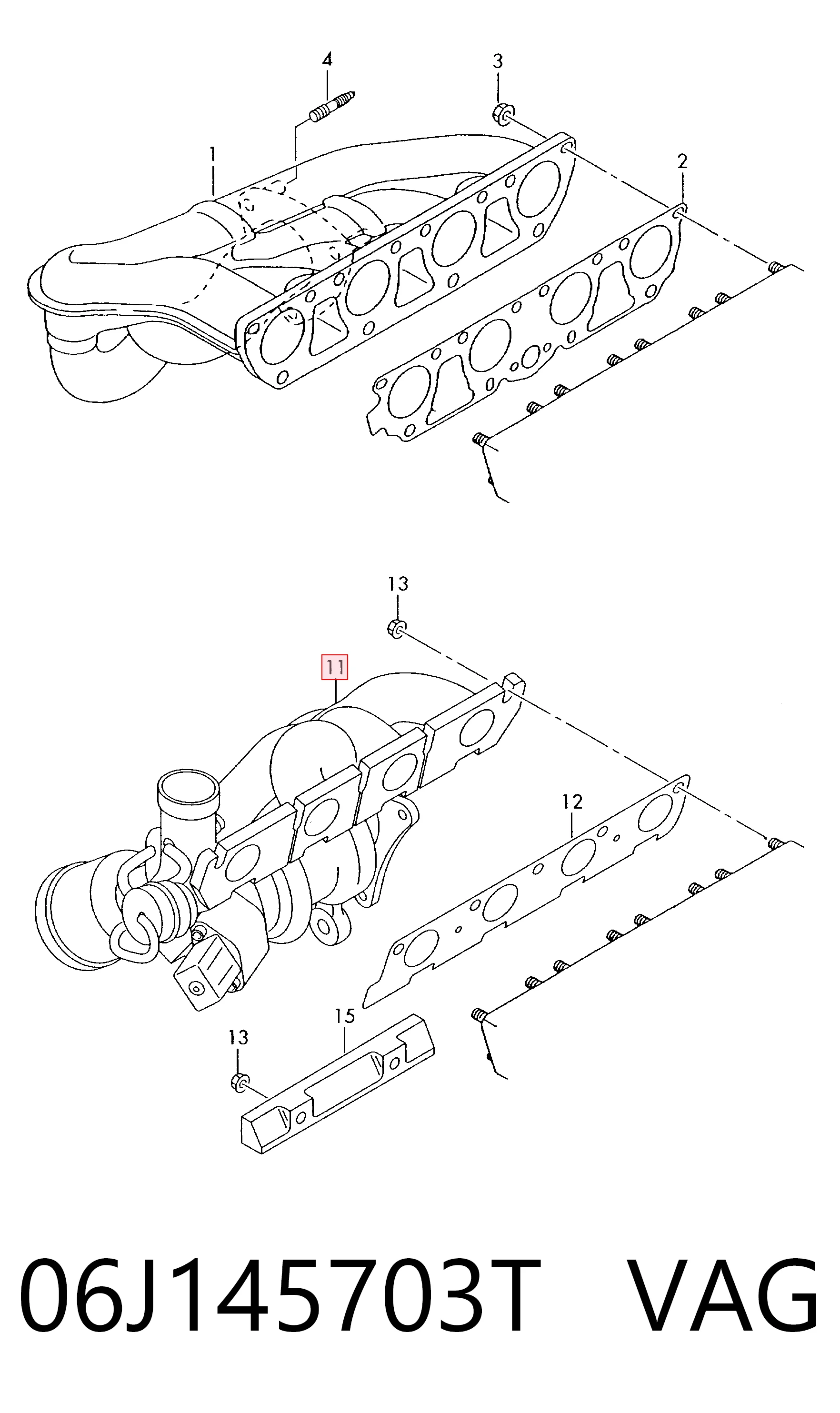 06J145703T VAG Turbo para motor
