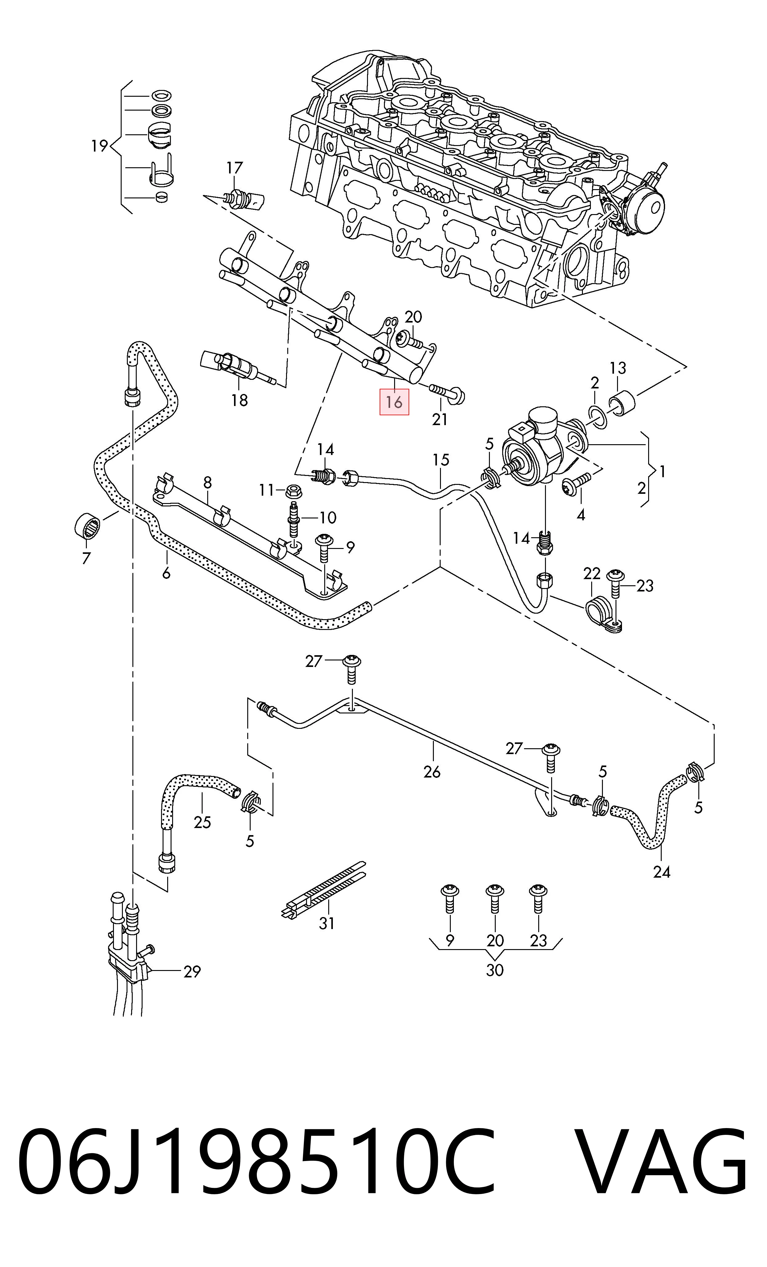 06J198510C VAG Rampa de combustible