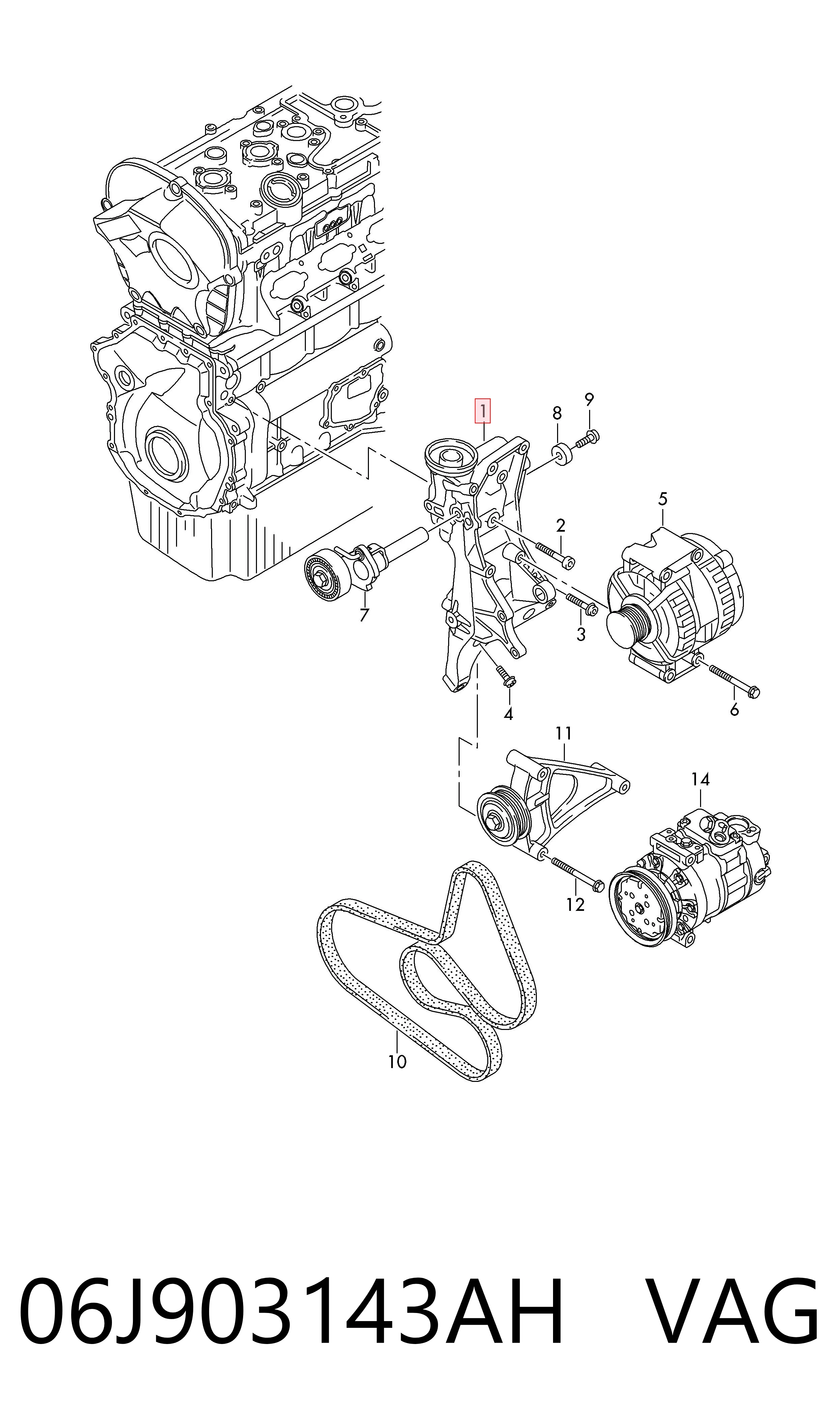 06J903143AH VAG Soporte alternador