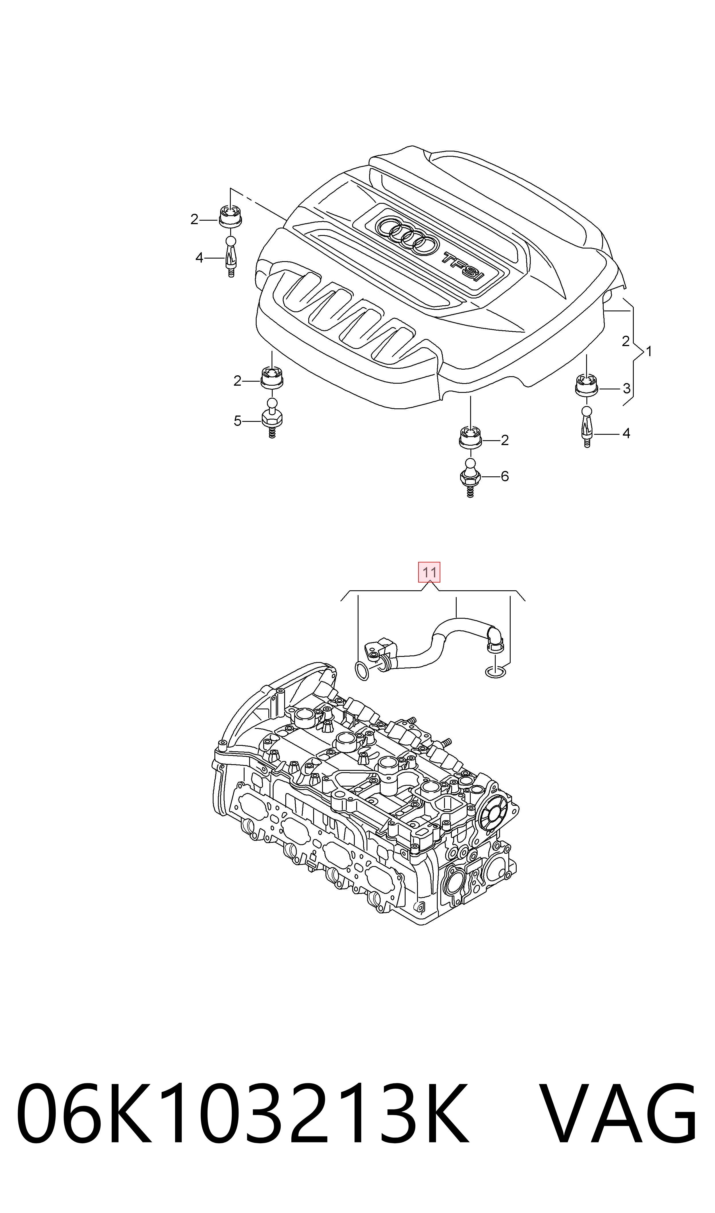 Comprar 06K103213K VAG Sistema de ventilación del cárter