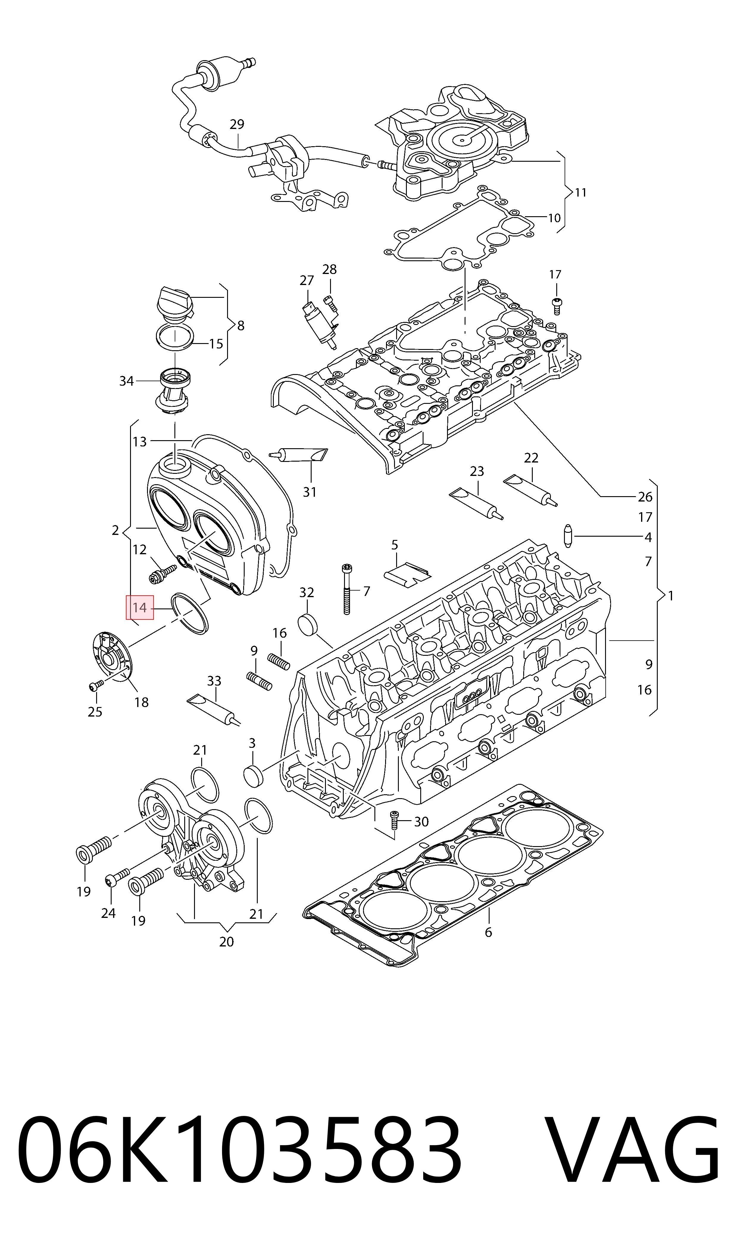 Junta del sensor de posición del árbol de levas VAG 06K103583 precio, desde 7,80 EUR