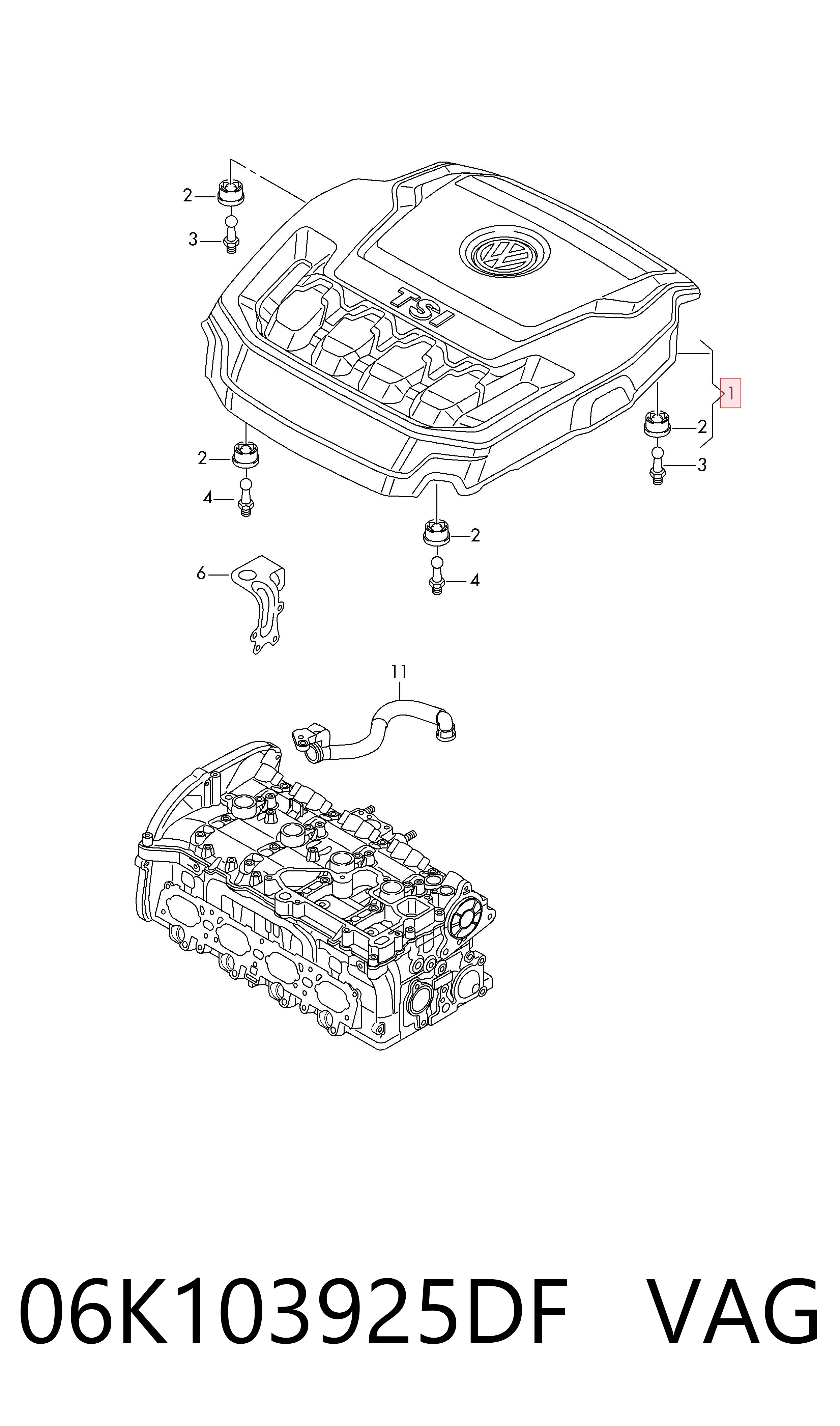 Tapa del motor decorativa para Audi Q3  F3B