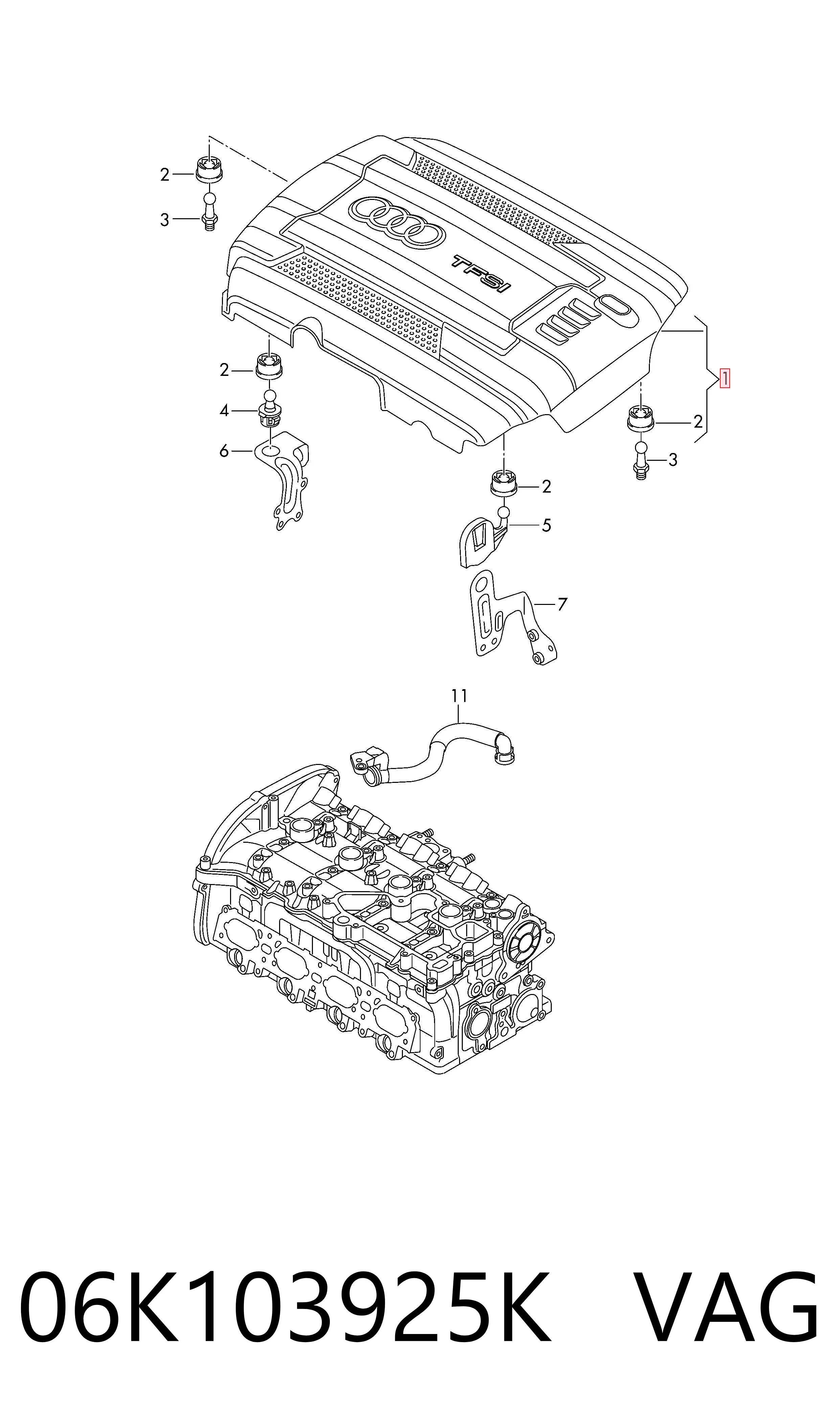Comprar Cubierta decorativa del motor Audi A3  8VS, 8VM a bajo precio