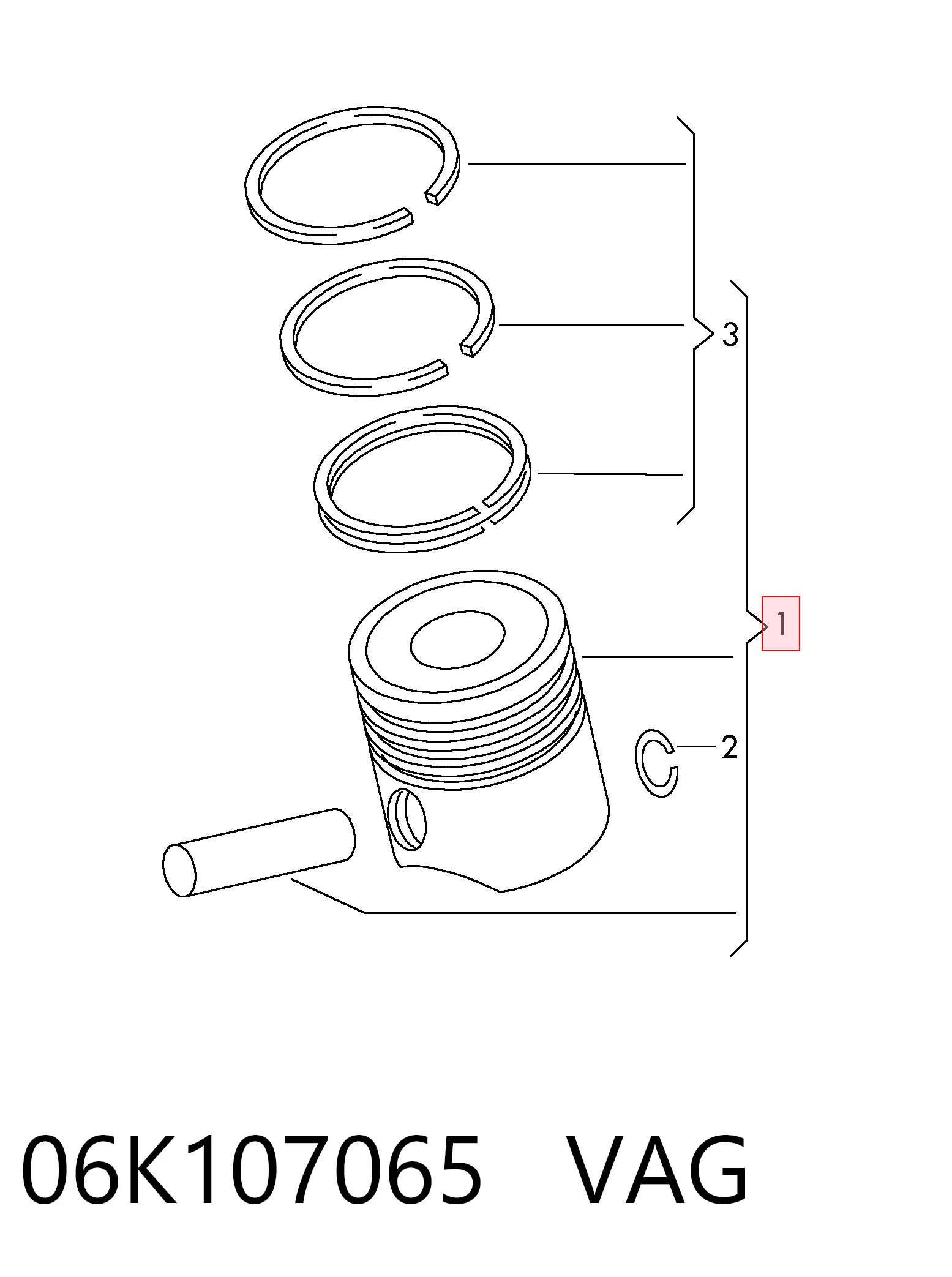 06K107065 VAG Pistón