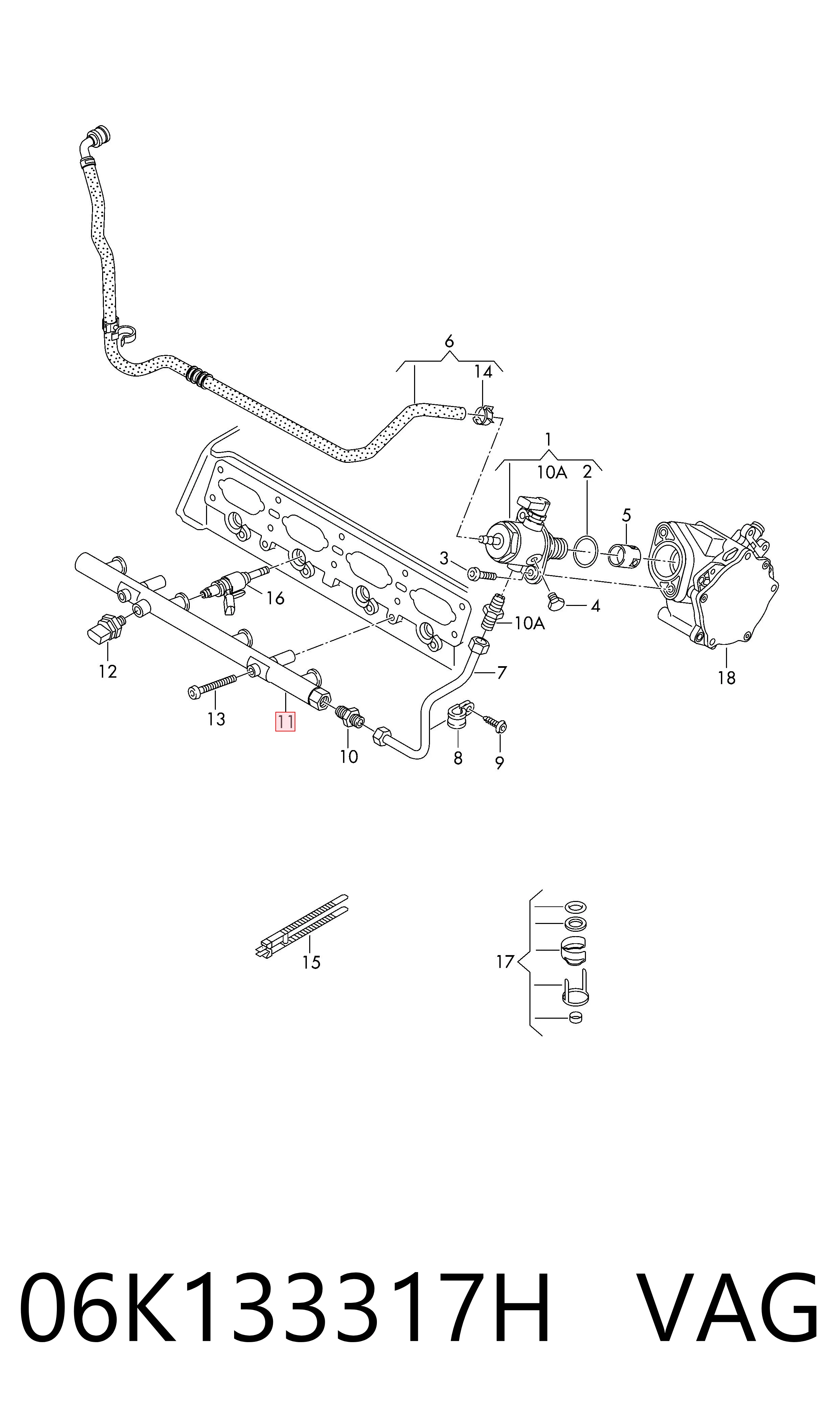 06K133317H VAG Rampa de combustible