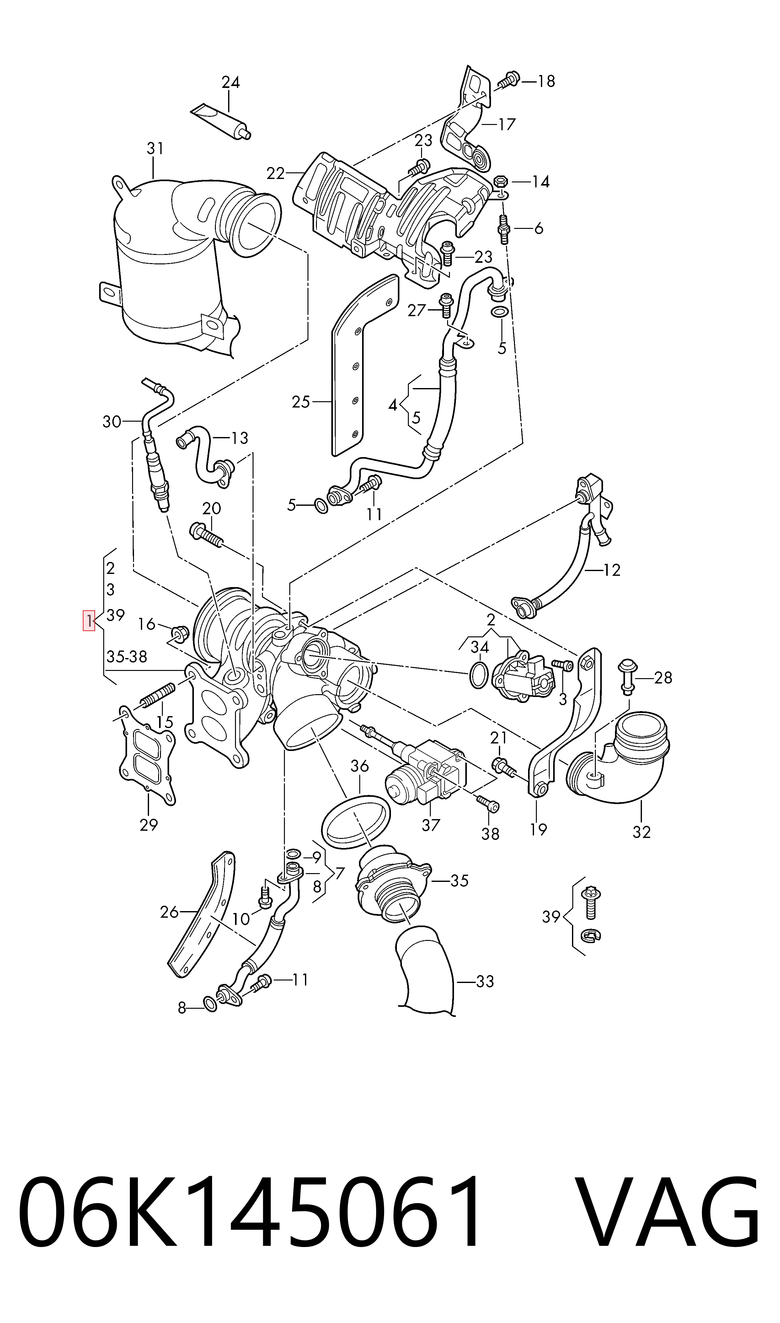06K145061 VAG Turbo para motor
