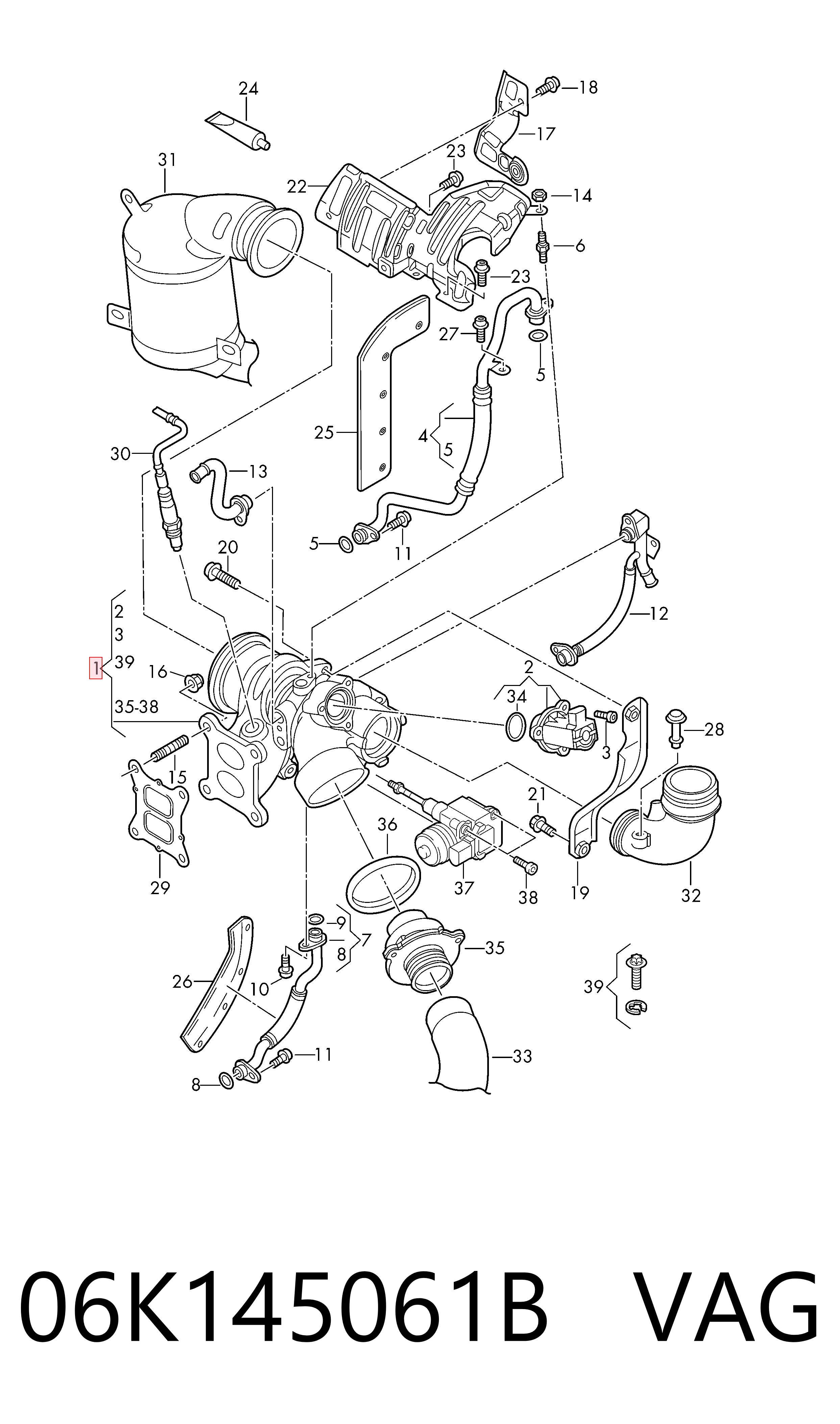 06K145061B VAG Turbo para motor