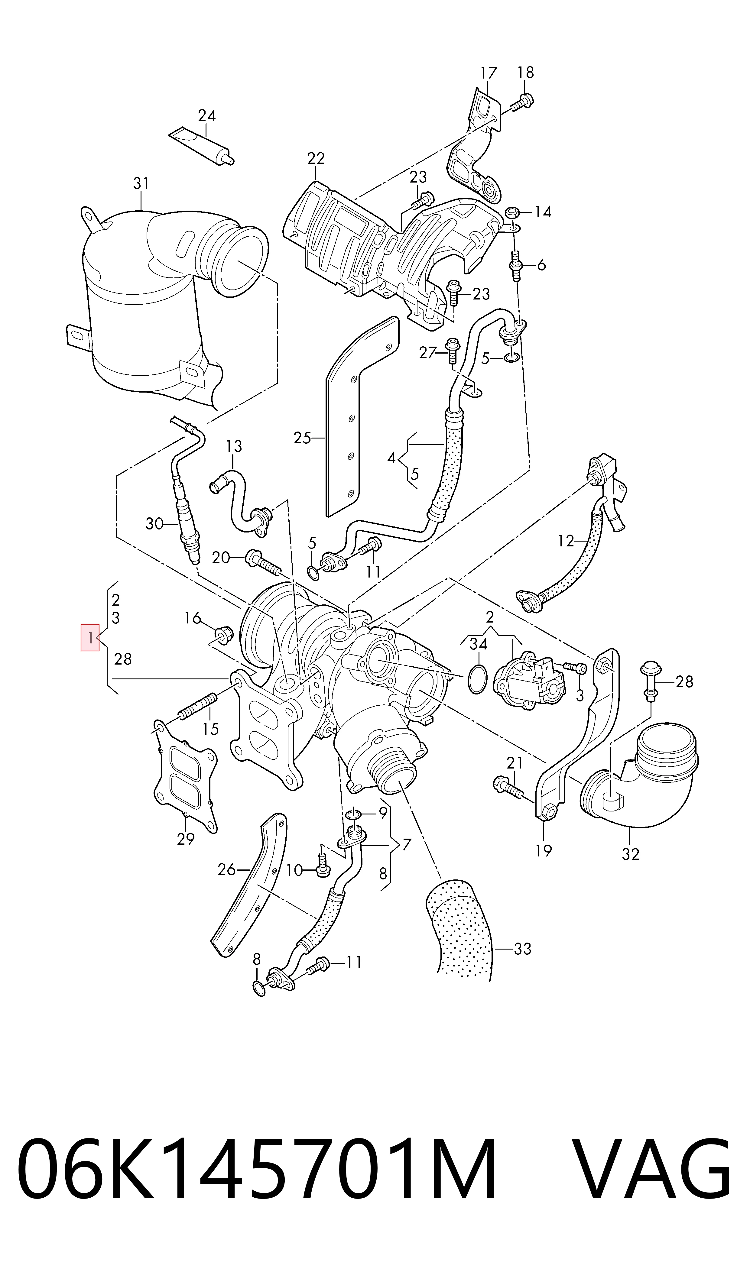 06K145701M VAG Turbo para motor