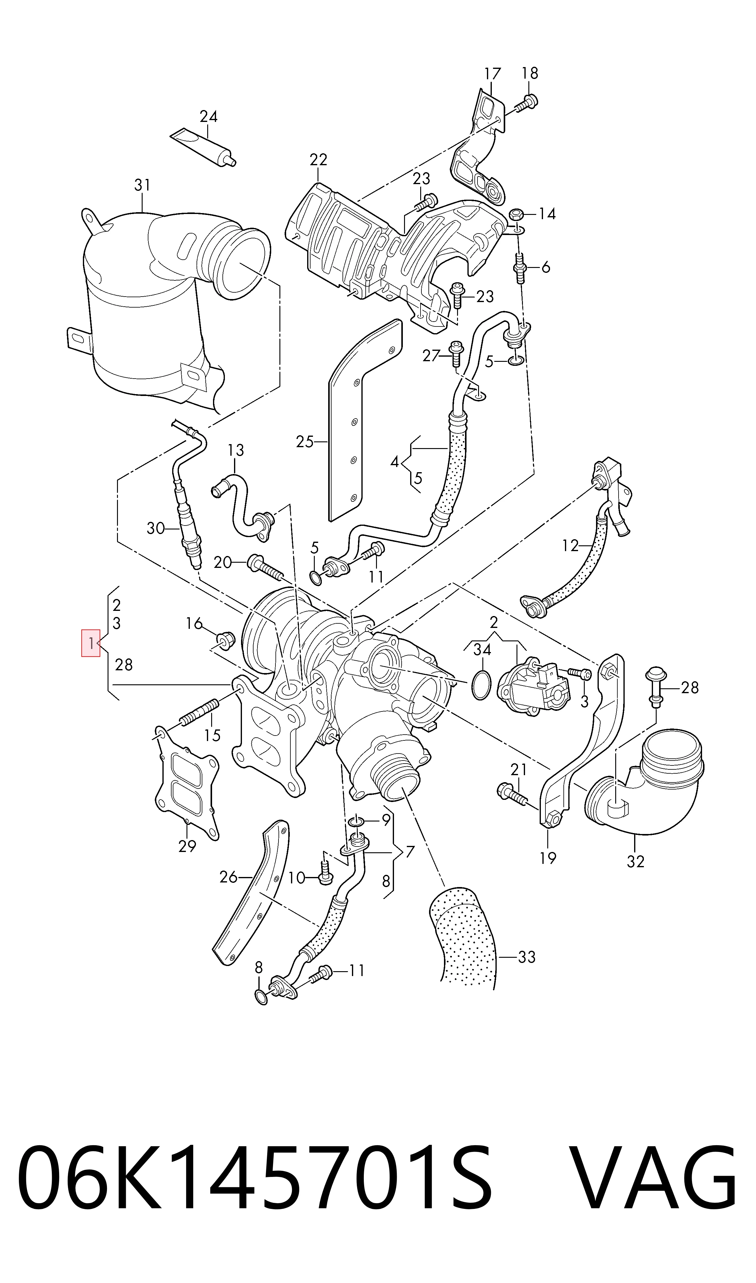 06K145701S VAG Turbo para motor