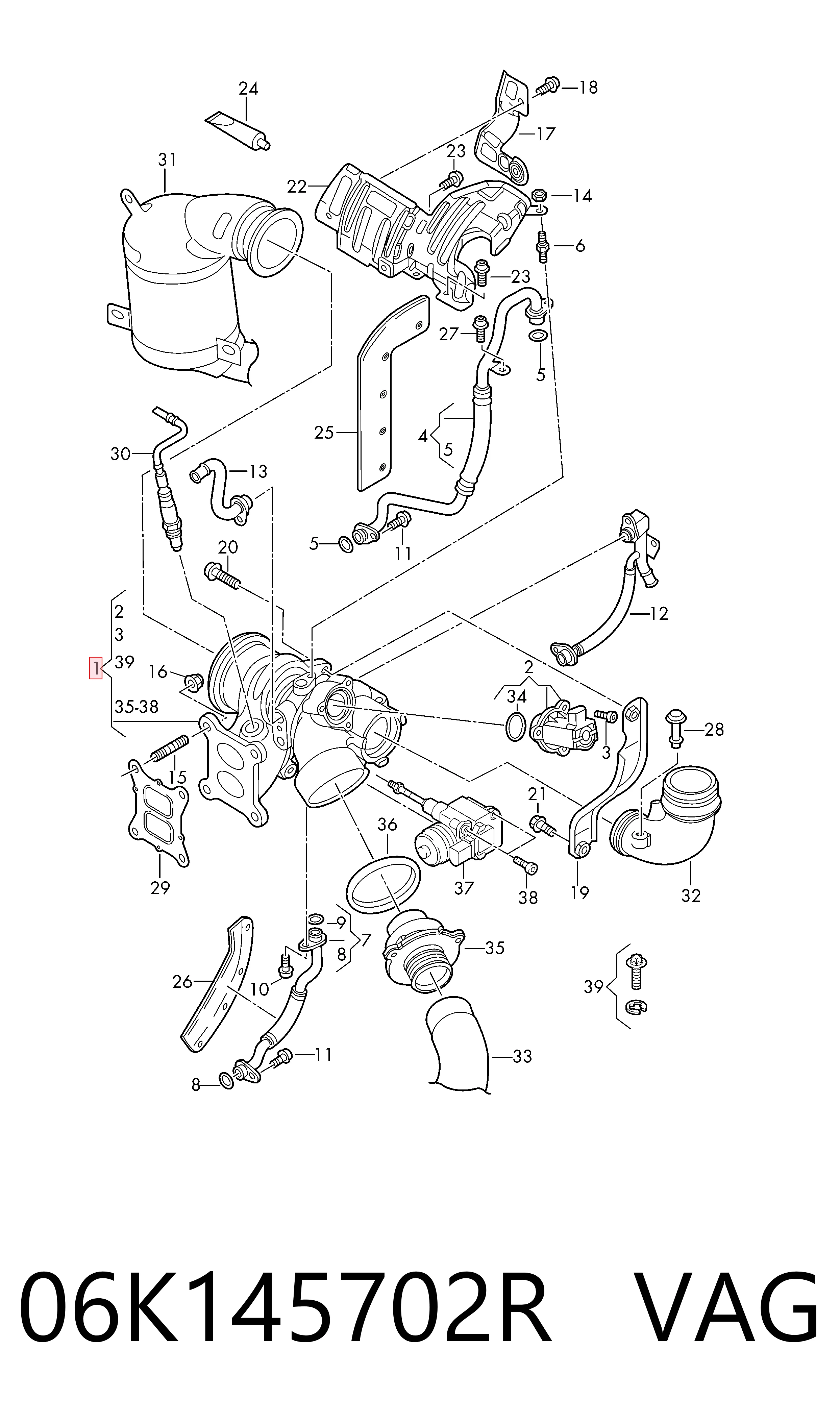 06K145702R VAG Turbo para motor