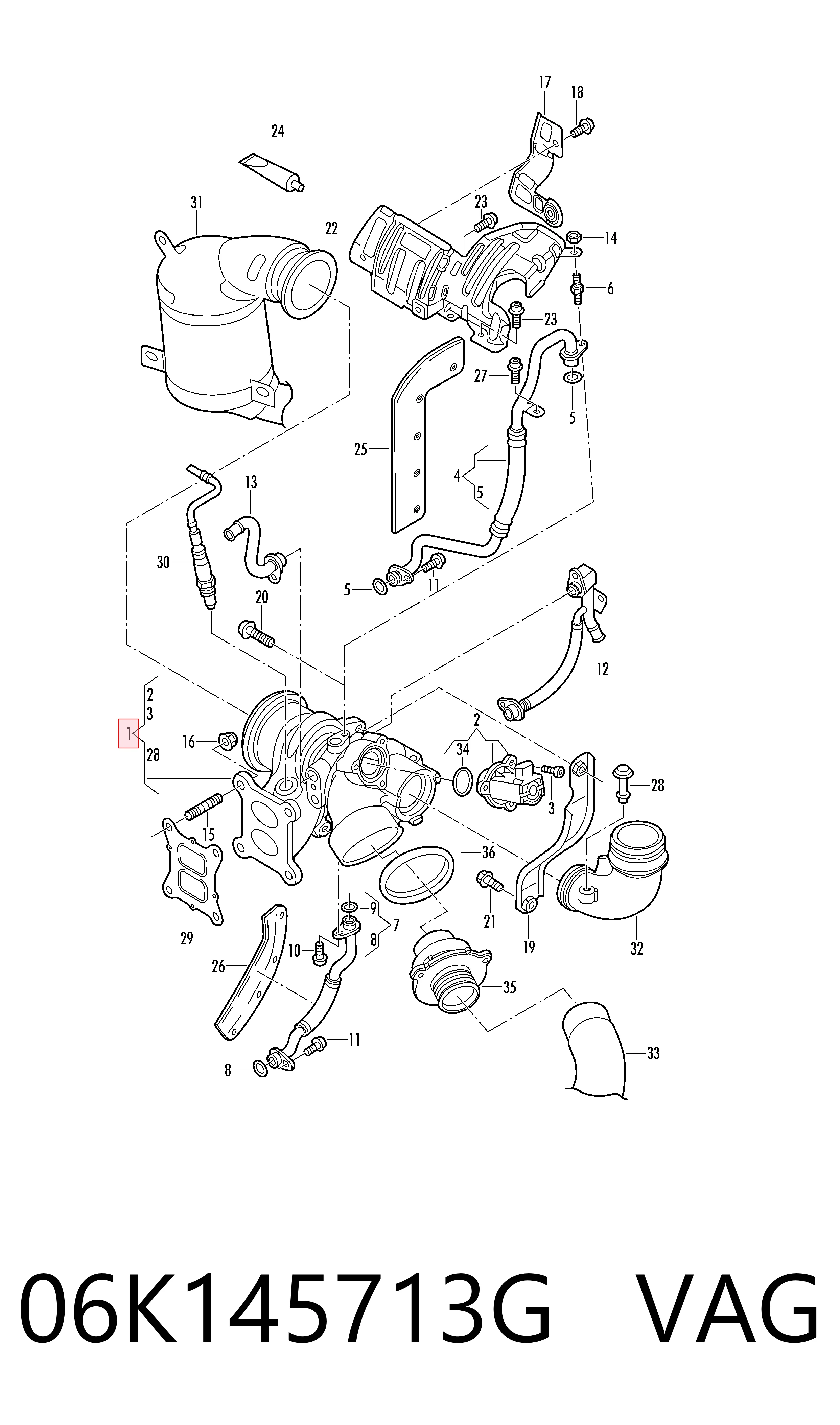 06K145713G VAG Turbo para motor