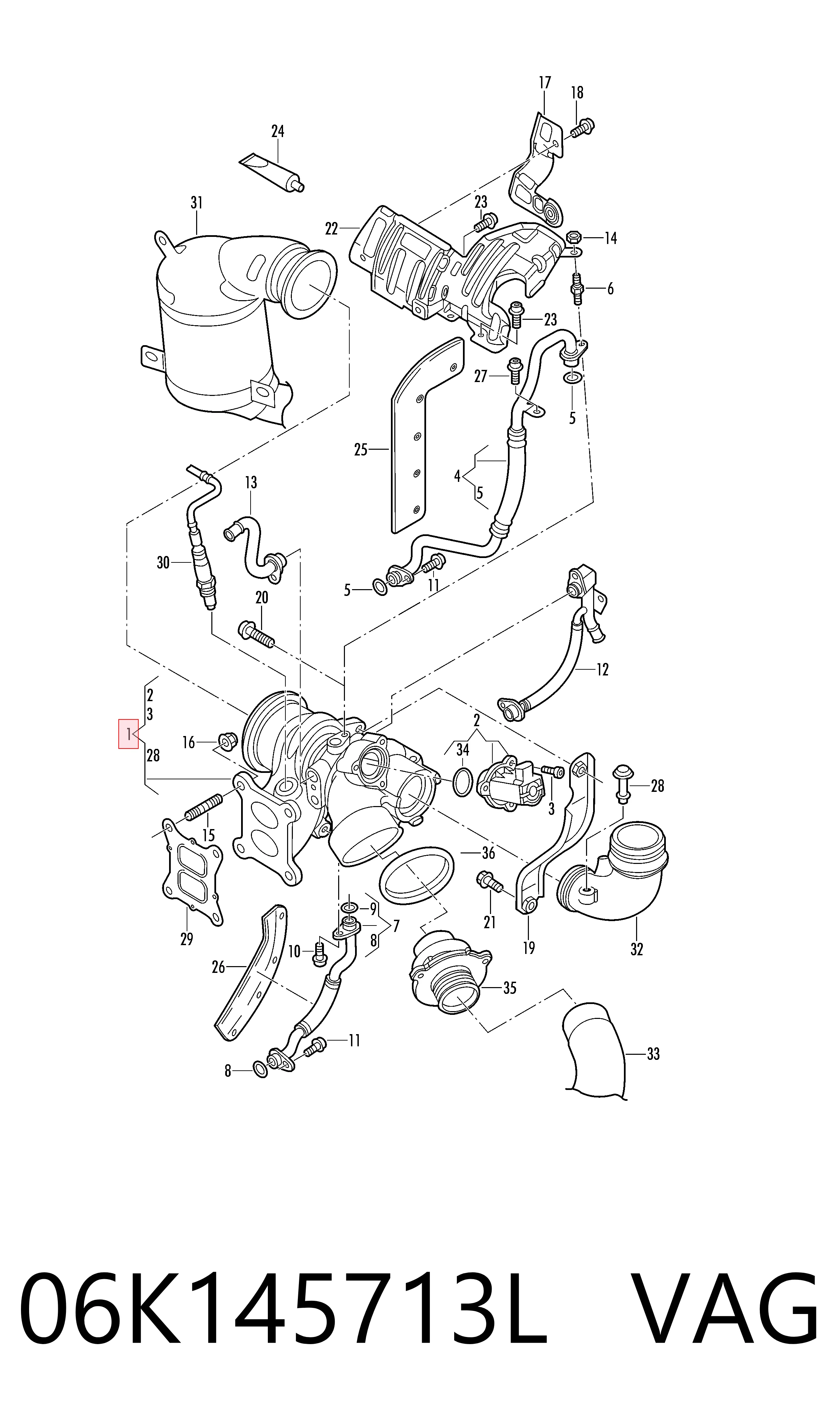 06K145713L VAG Turbo para motor