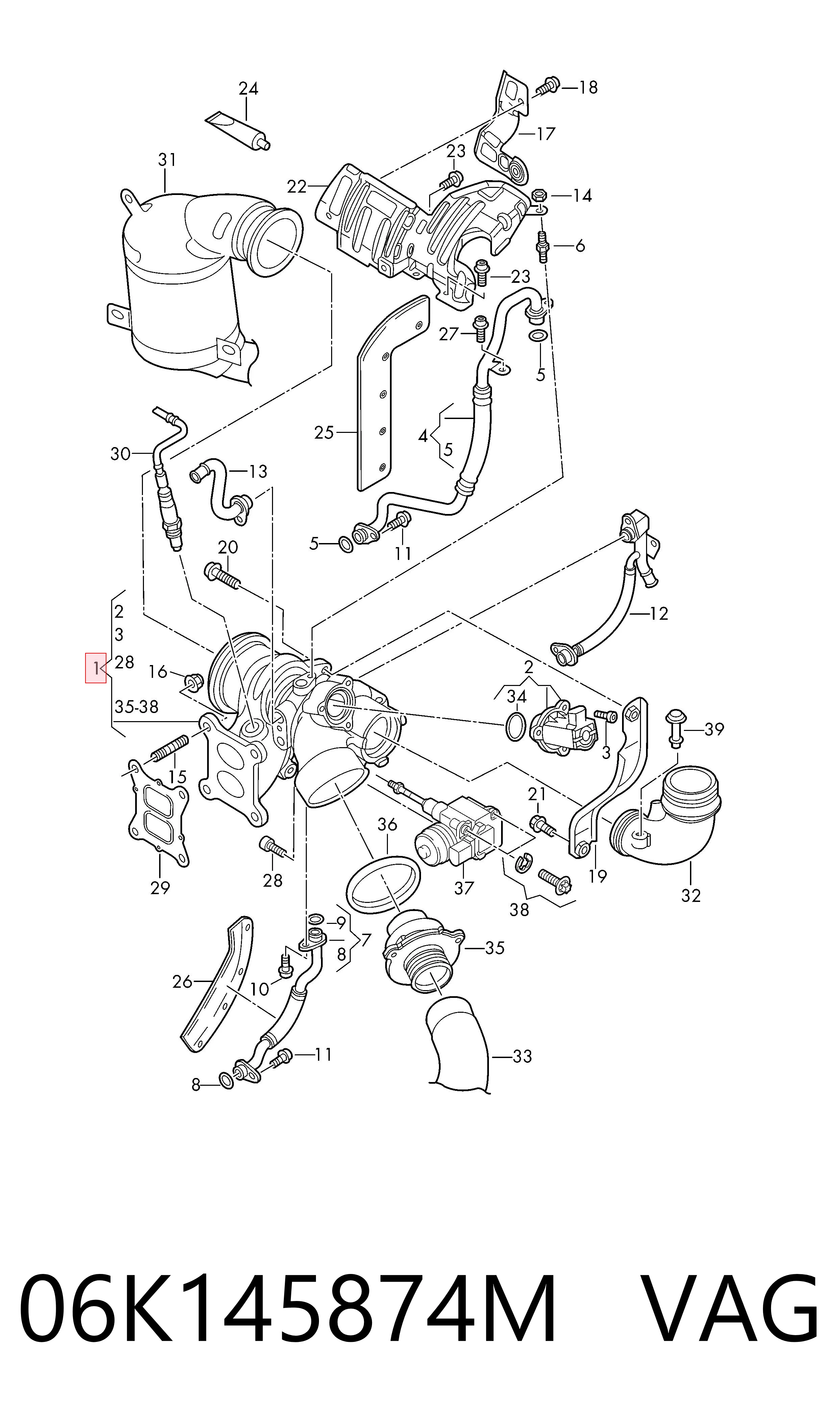 06K145874M VAG Turbo para motor