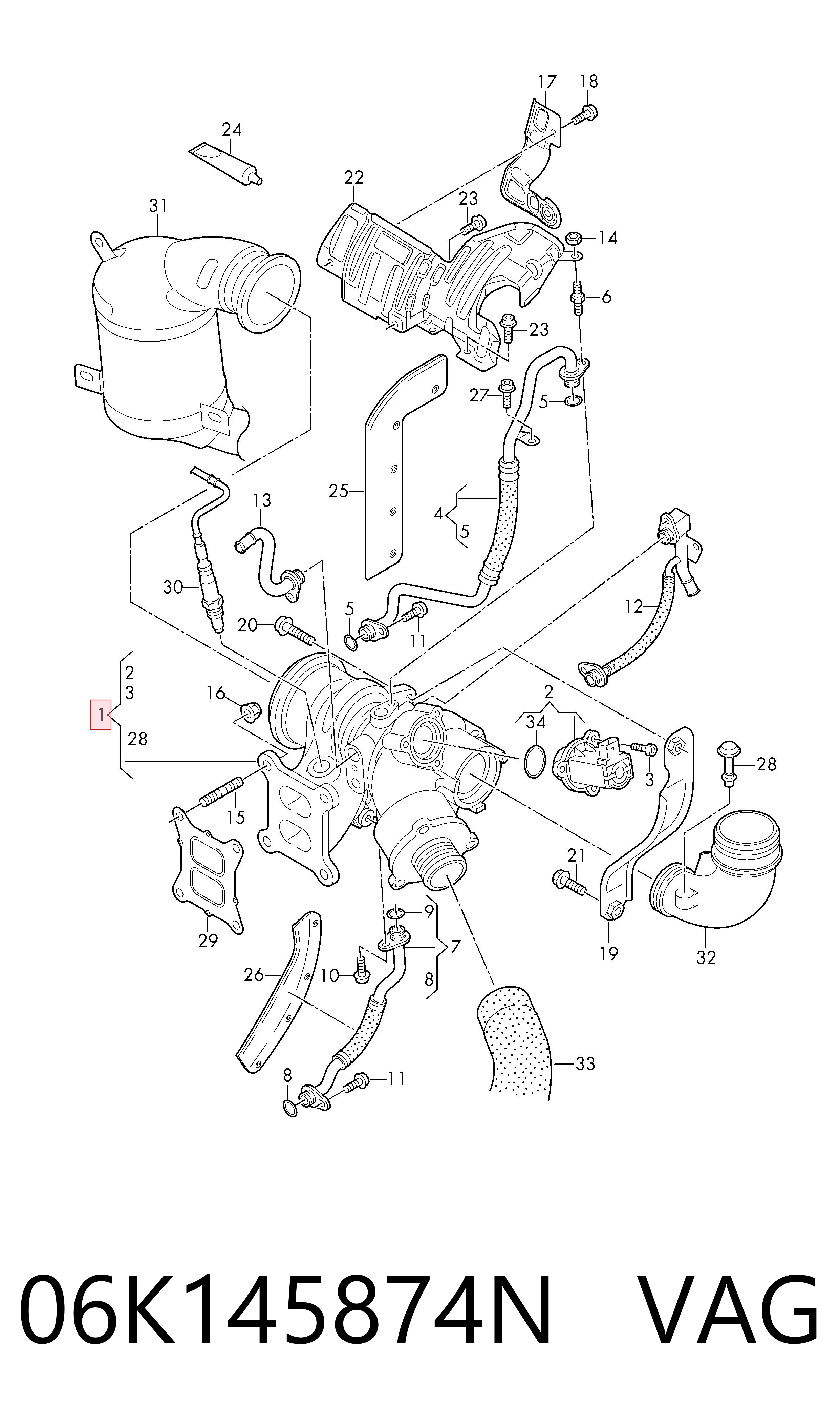 06K145874N VAG Turbo para motor