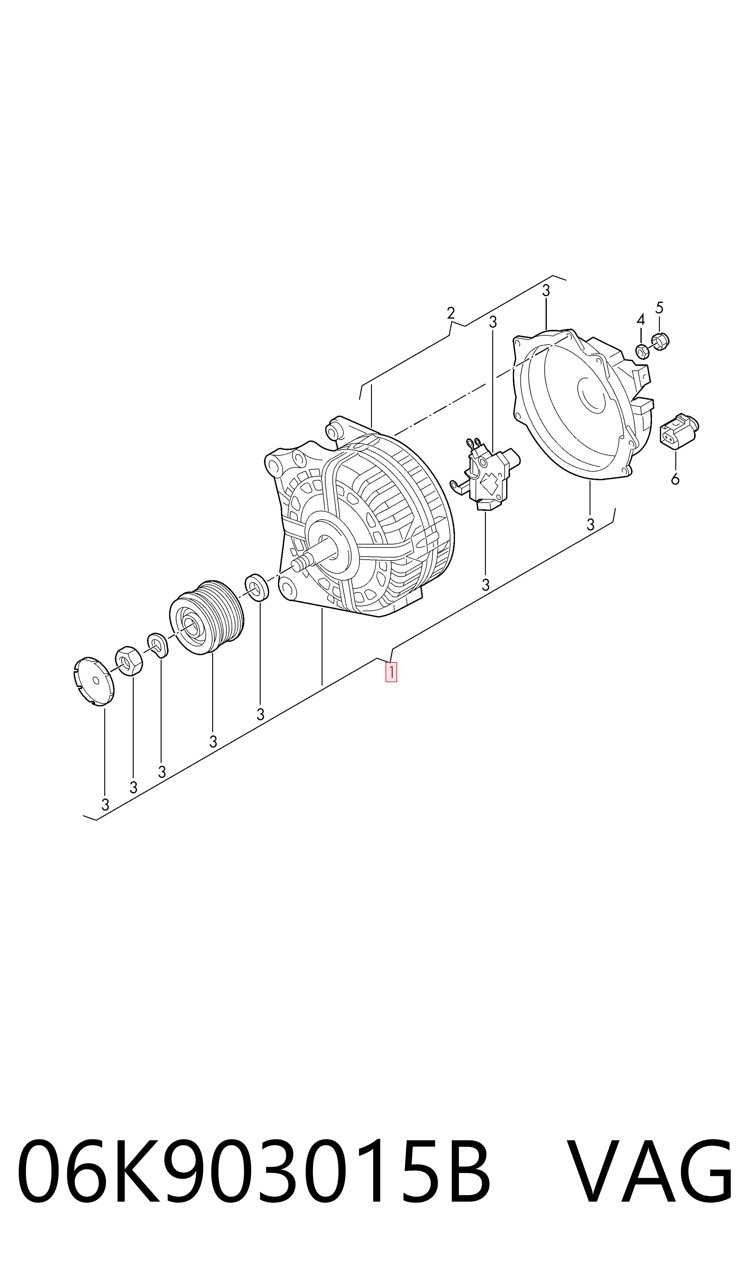 06K903015B VAG Alternador de coche