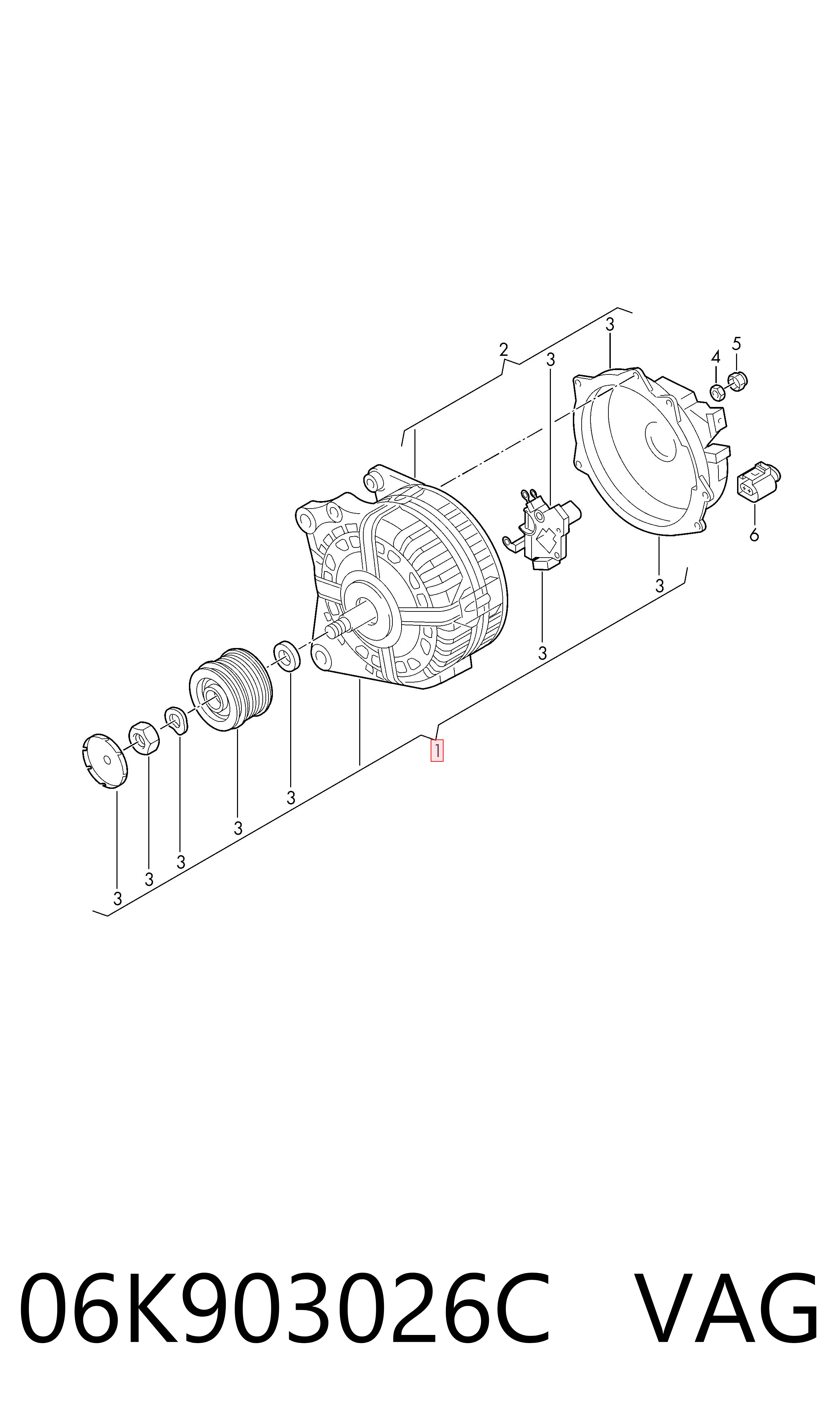 06K903026C VAG Alternador de coche
