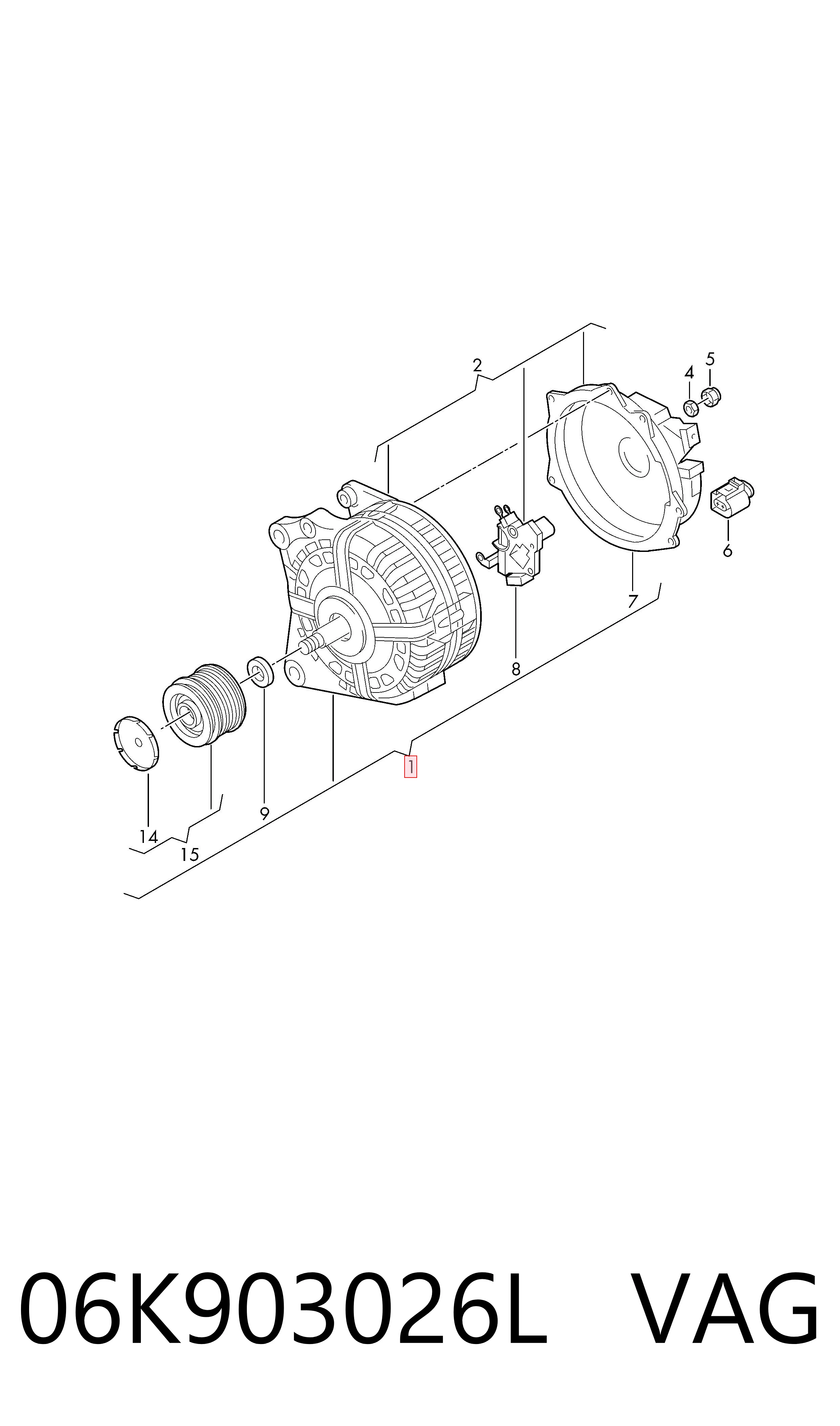06K903026L VAG Alternador de coche