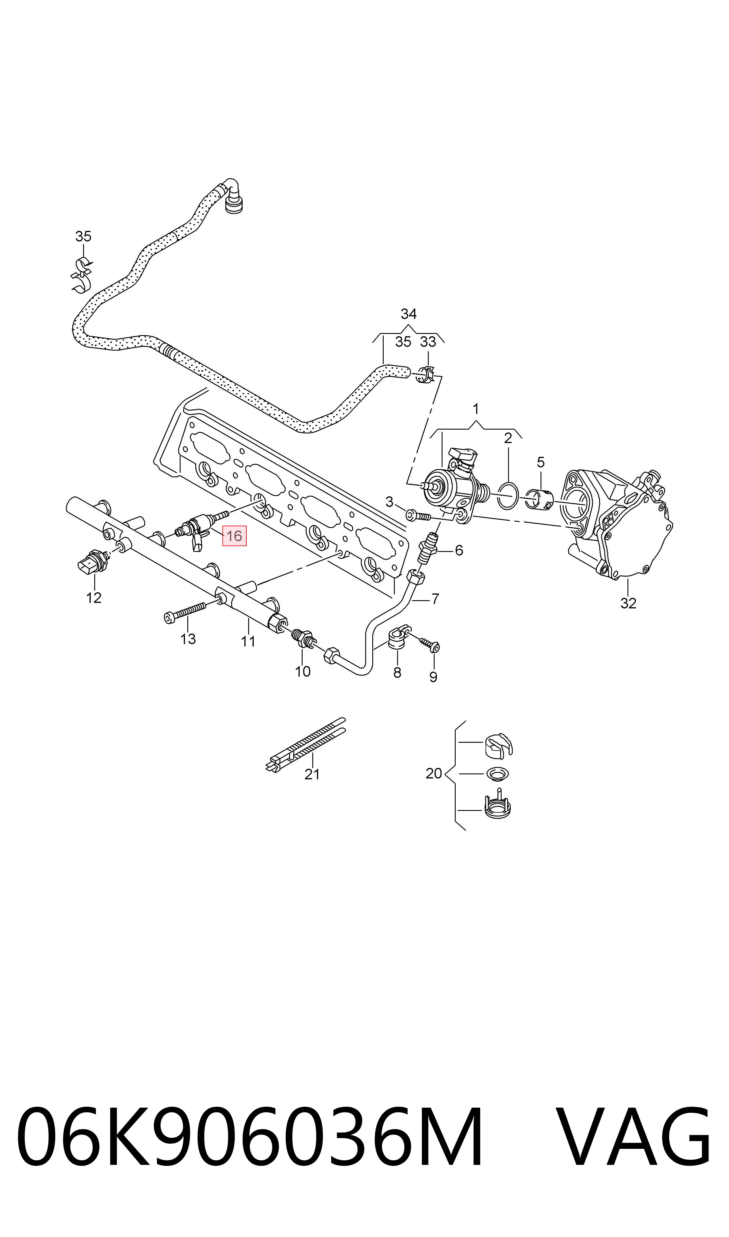 06K906036M VAG Inyector de combustible