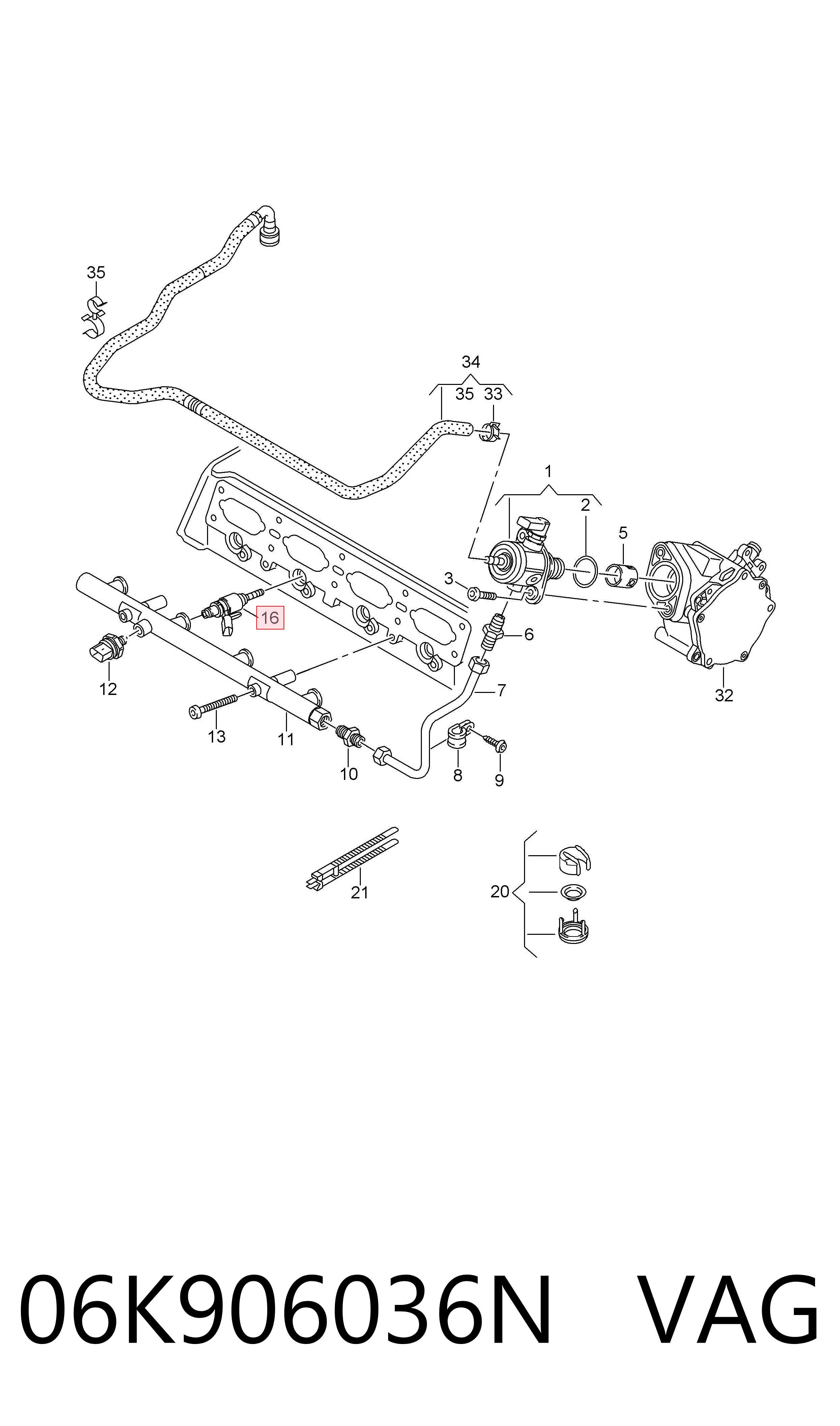 06K906036N VAG Inyector de combustible