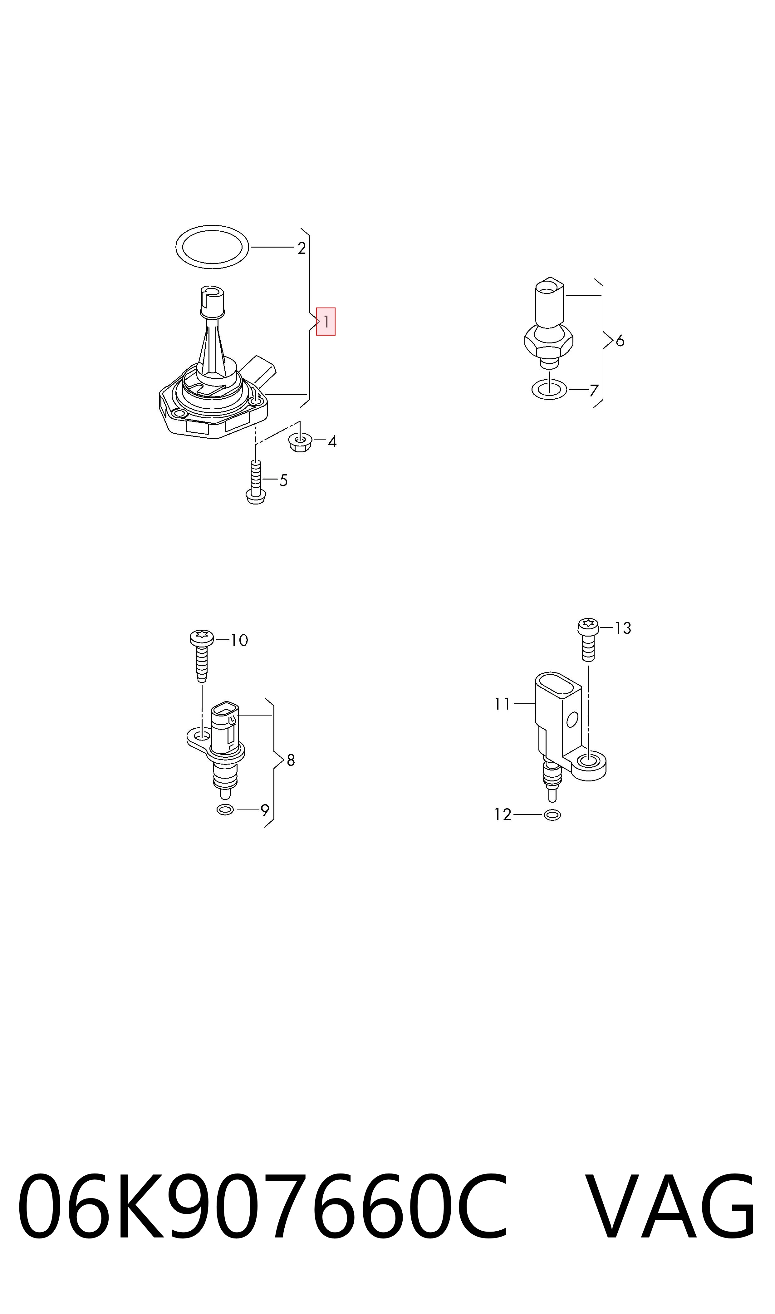 06K907660C VAG Sensor de nivel de aceite