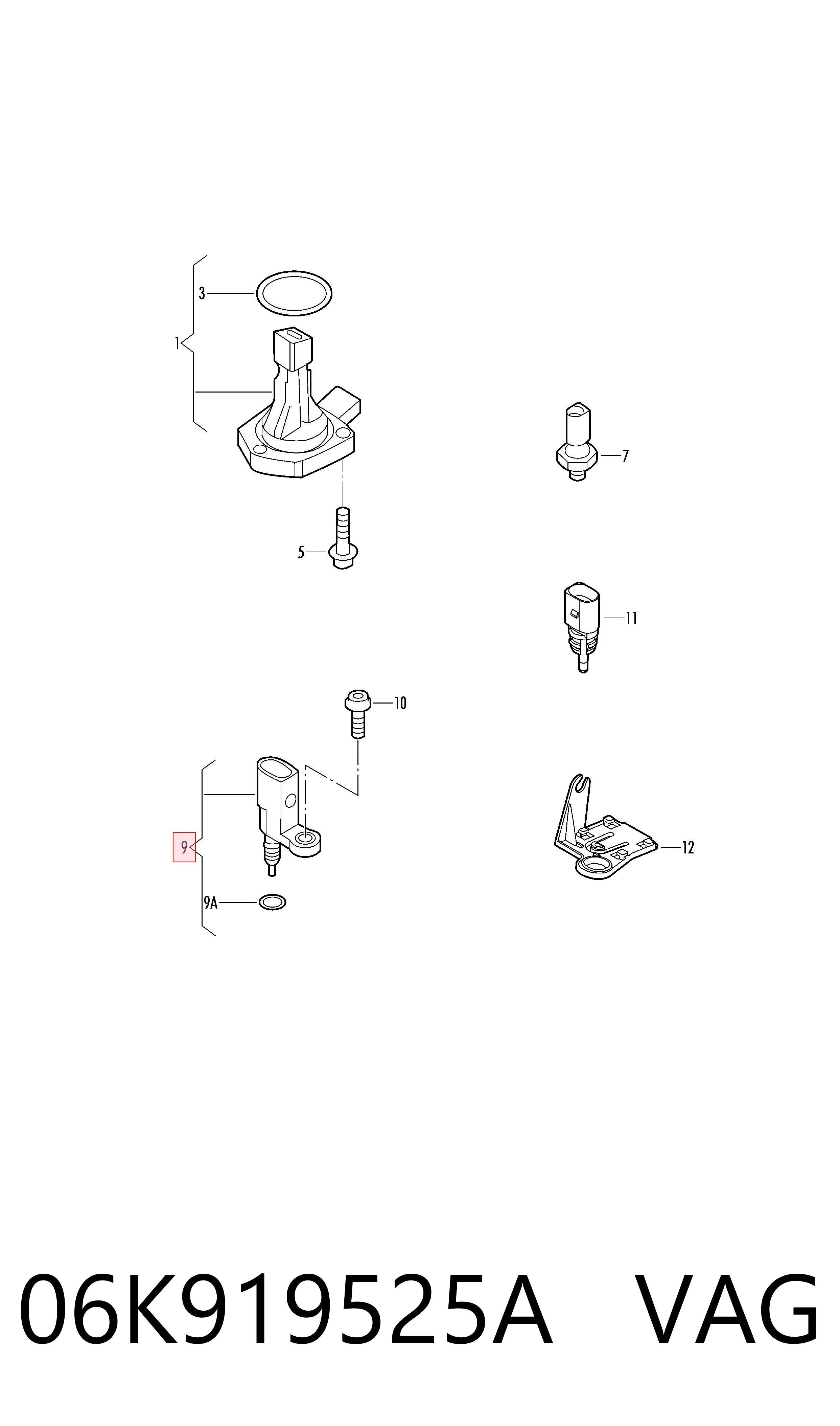 06K919525A VAG Sensor temperatura refrigerante