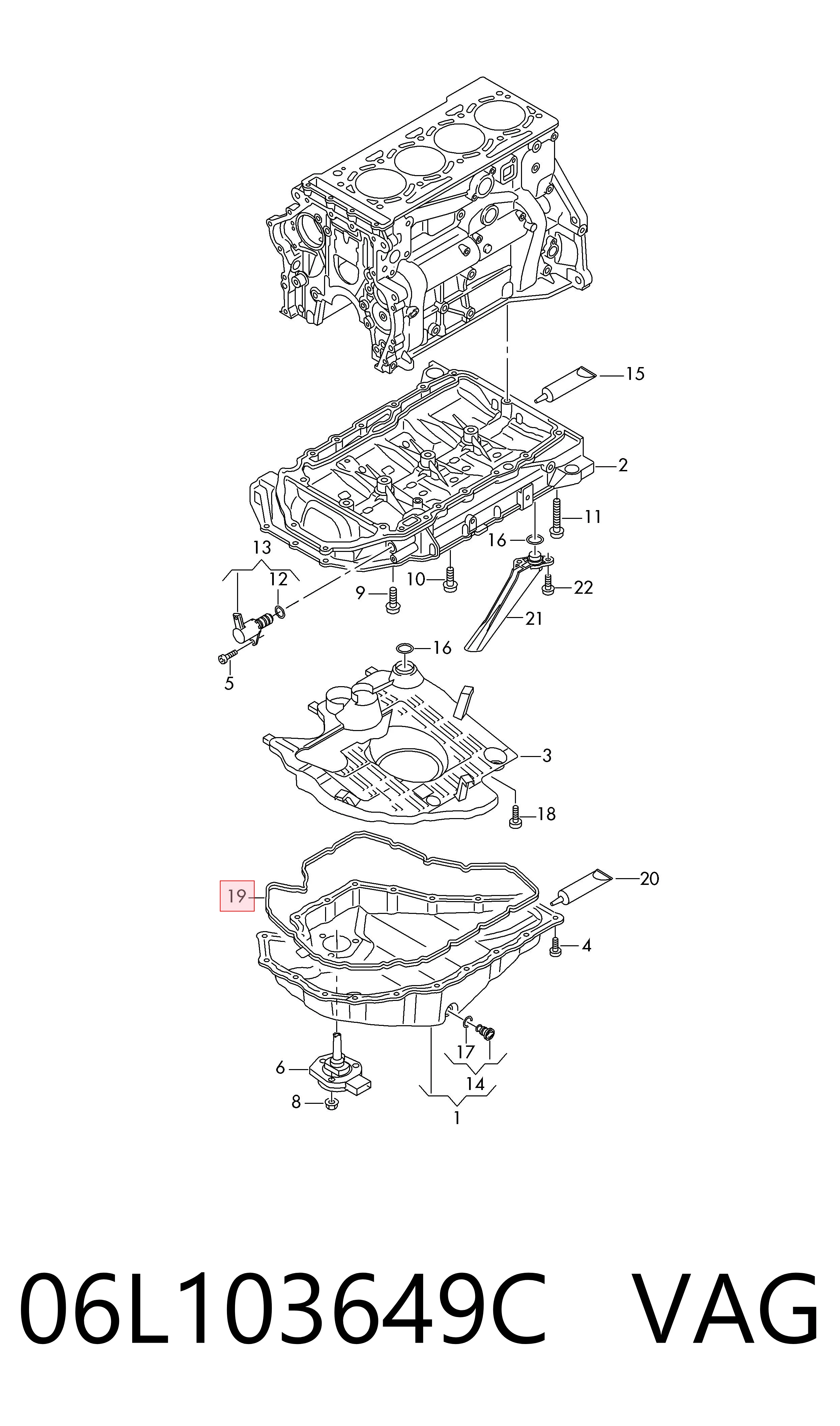 Comprar 06L103649C VAG Junta del cárter