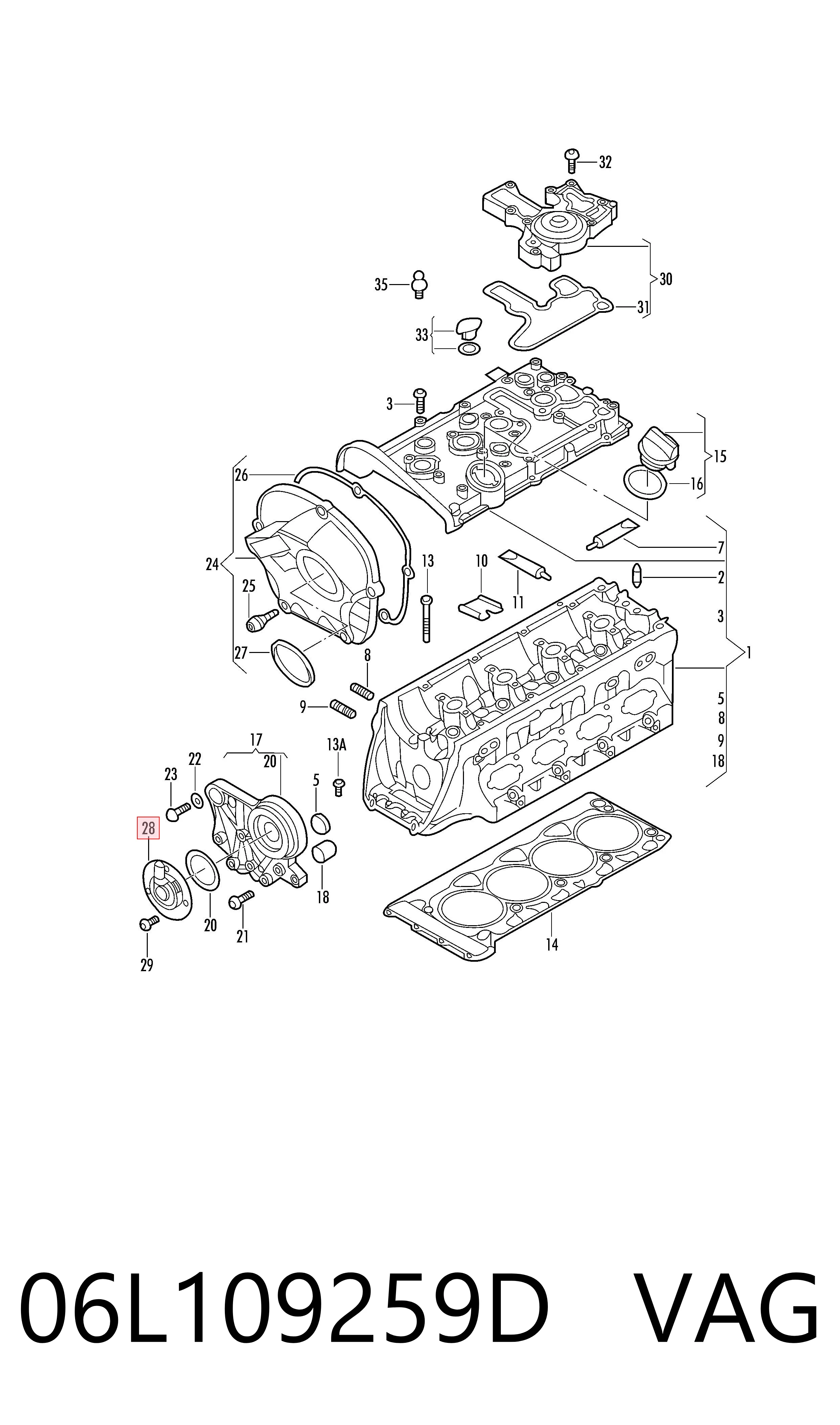 Comprar 06L109259D VAG Válvula de control del árbol de levas