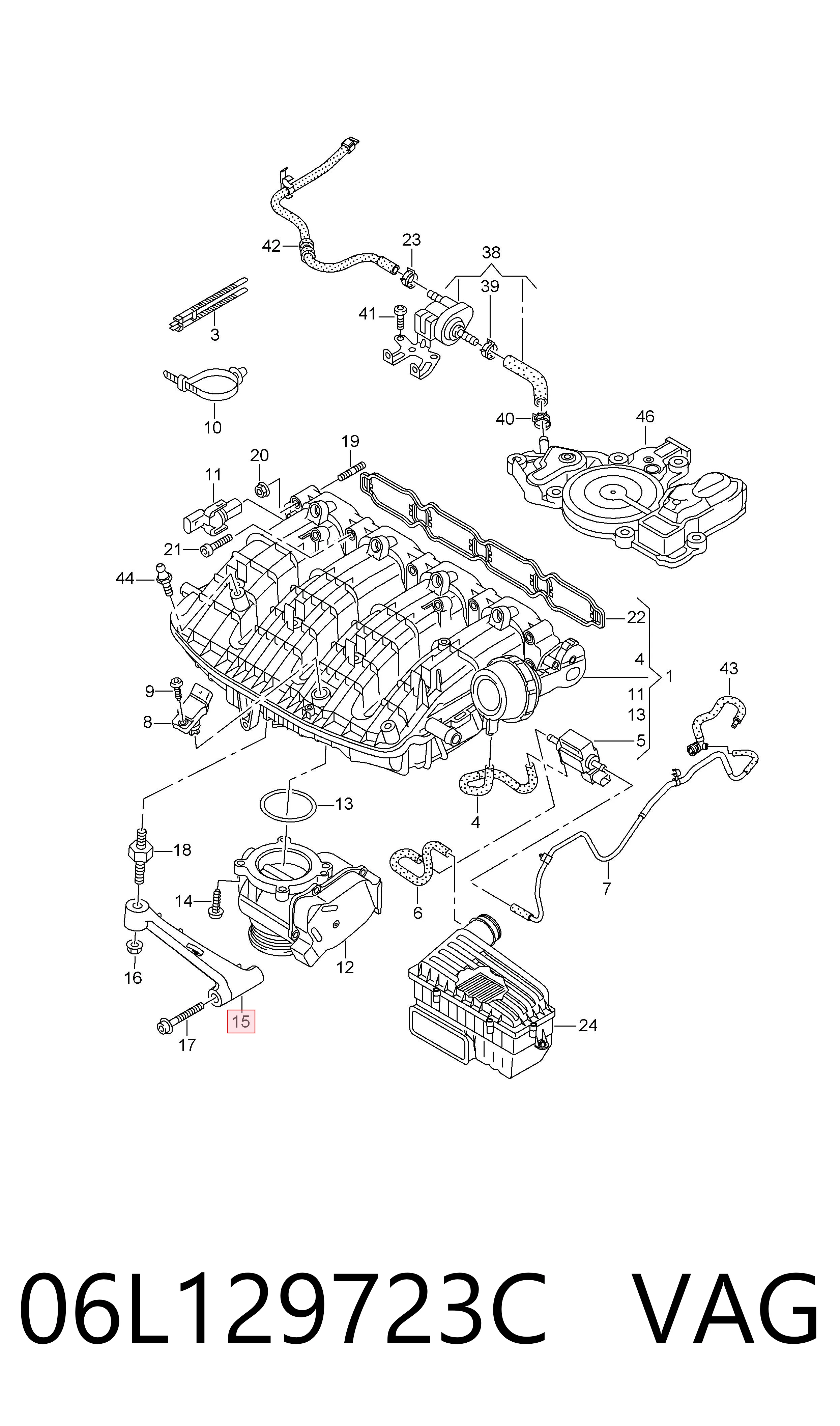 Comprar 06L129723C VAG Soporte del colector de admisión