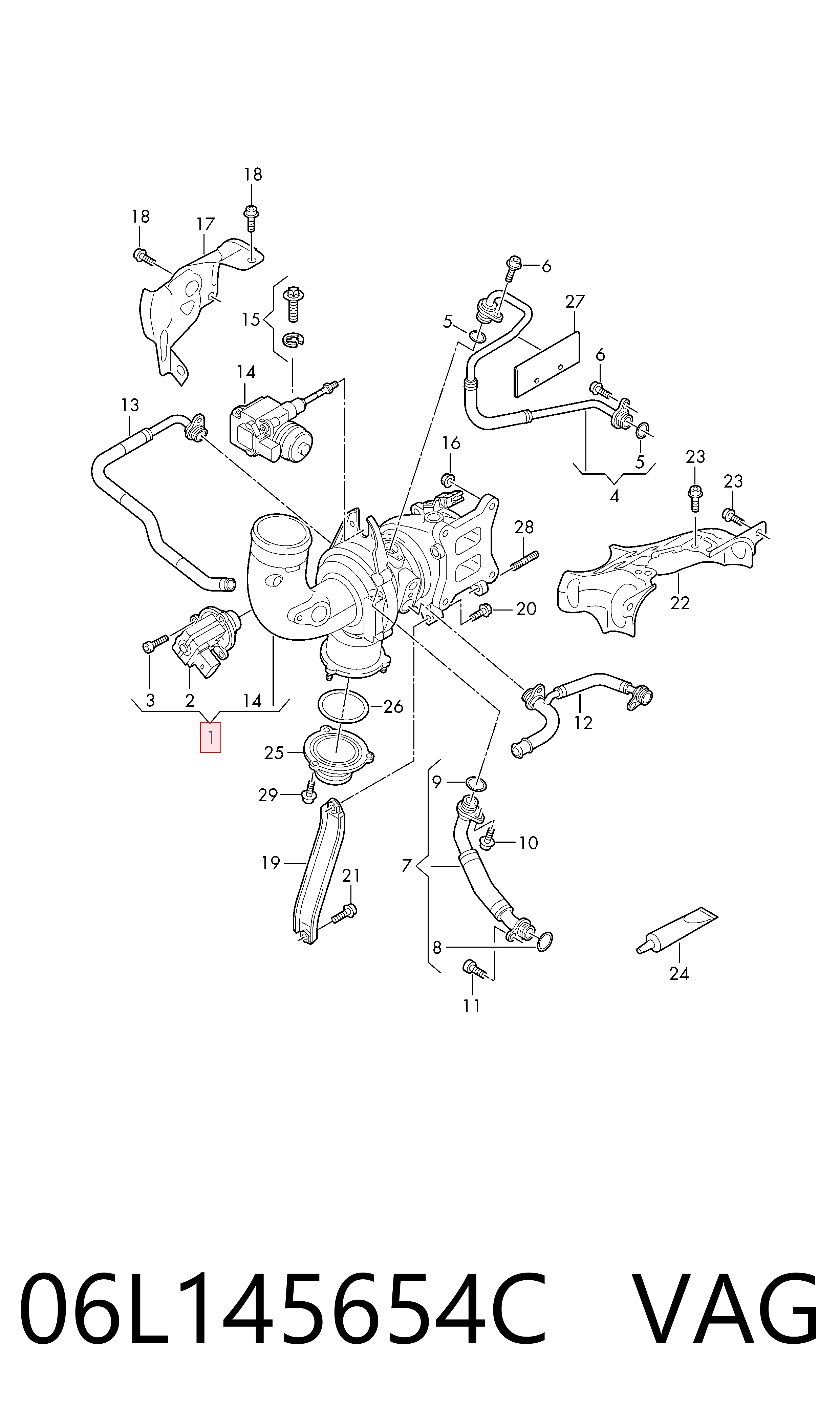 06L145654C VAG Turbo para motor