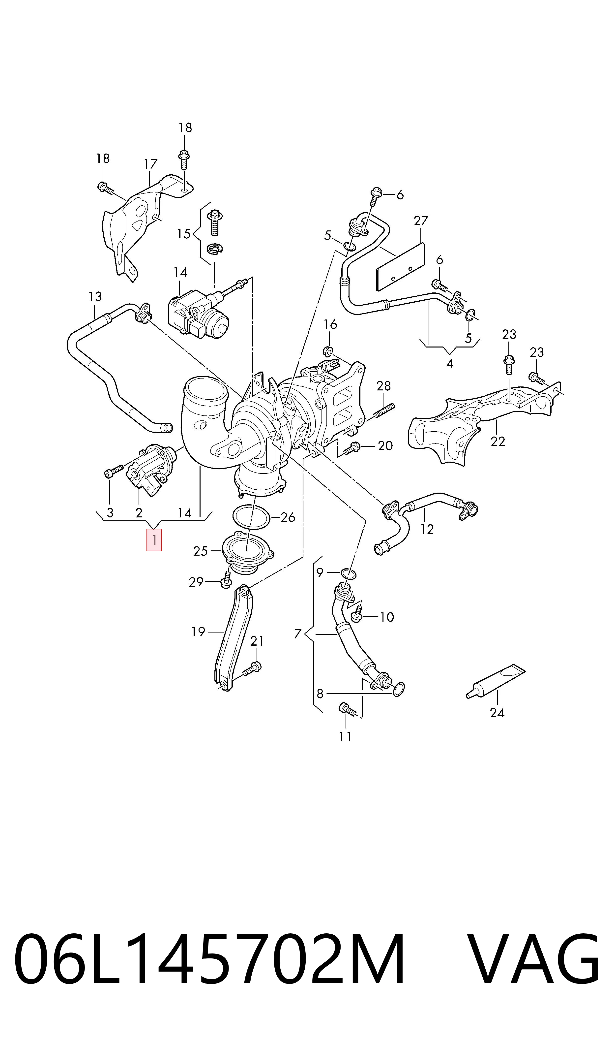 Turbocompresor 06L145702M VAG
