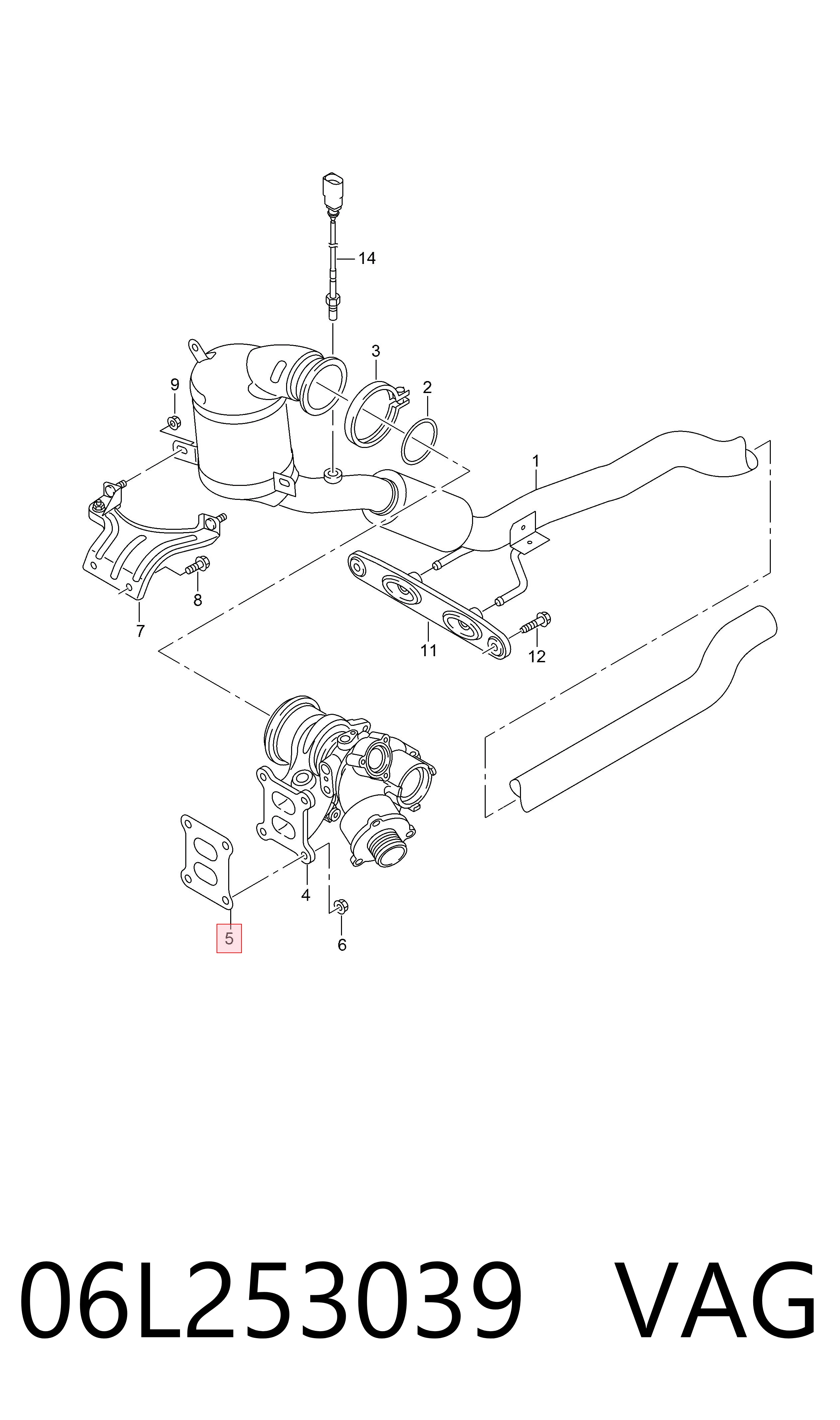 Junta de admisión de turbina de gases de escape VAG 06L253039 precio, desde 7,05 EUR