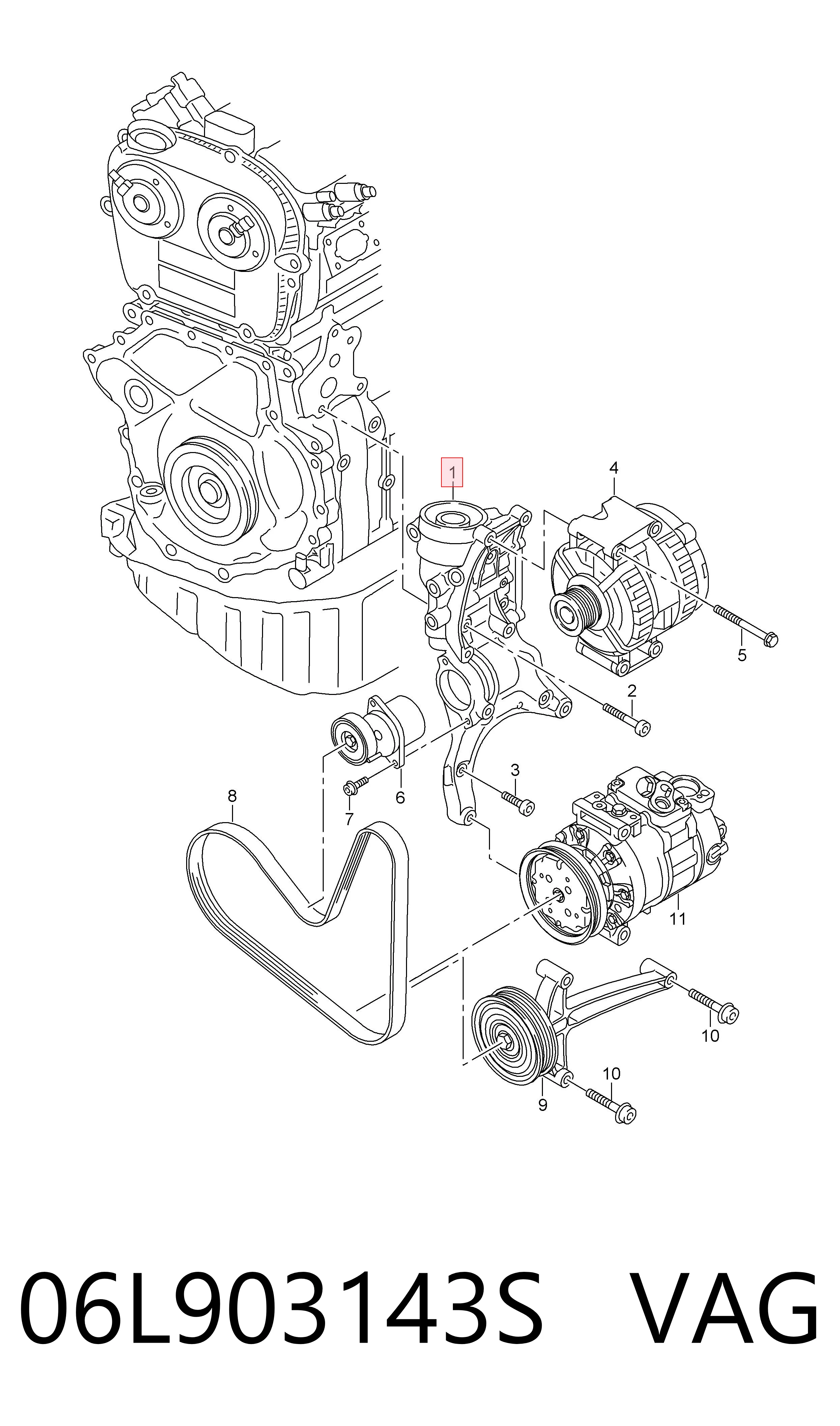 06L903143S VAG Soporte alternador
