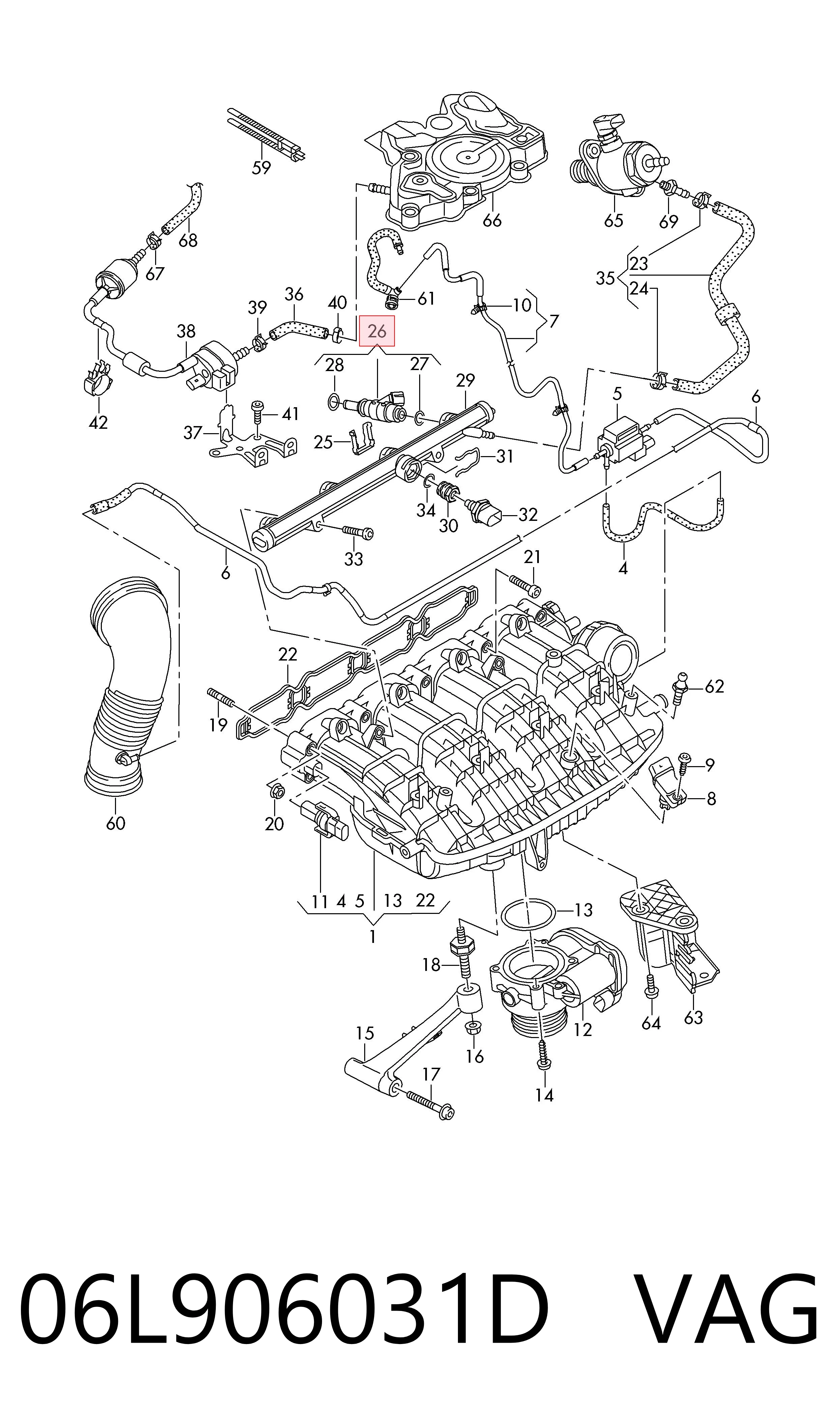 06L906031D VAG Inyector de combustible