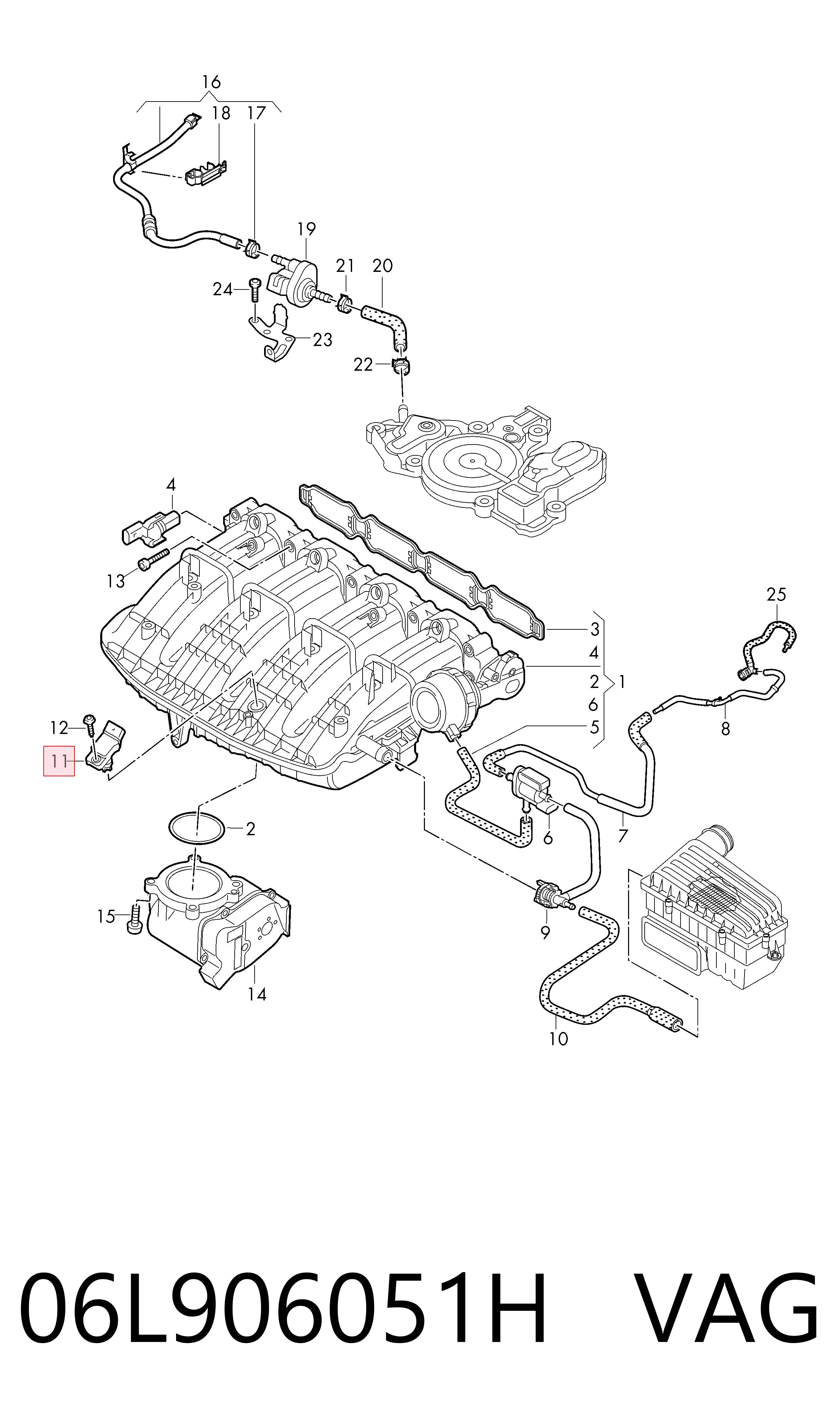 06L906051H VAG Sensor, presión colector de admisión 
