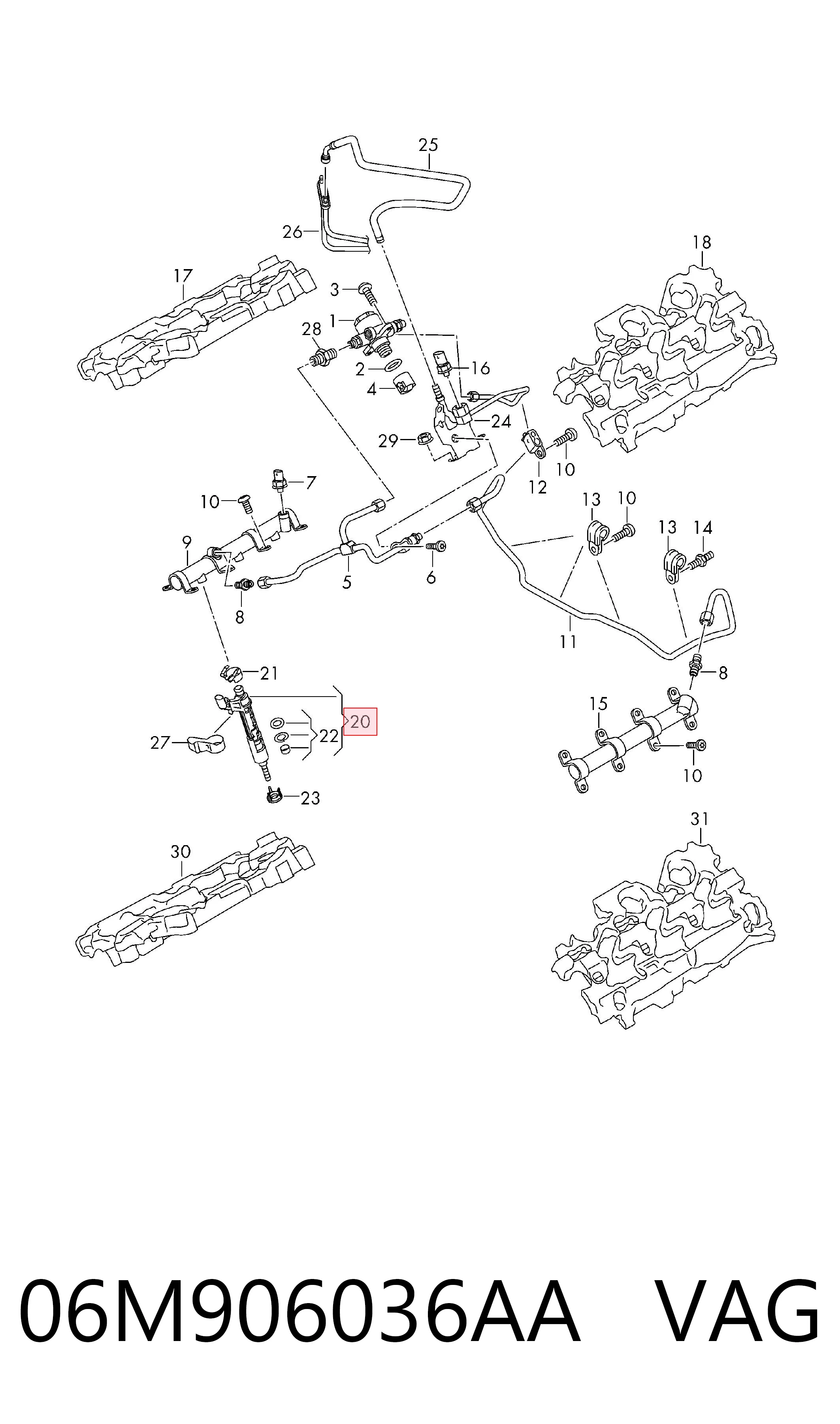 06M906036AA VAG Inyector de combustible