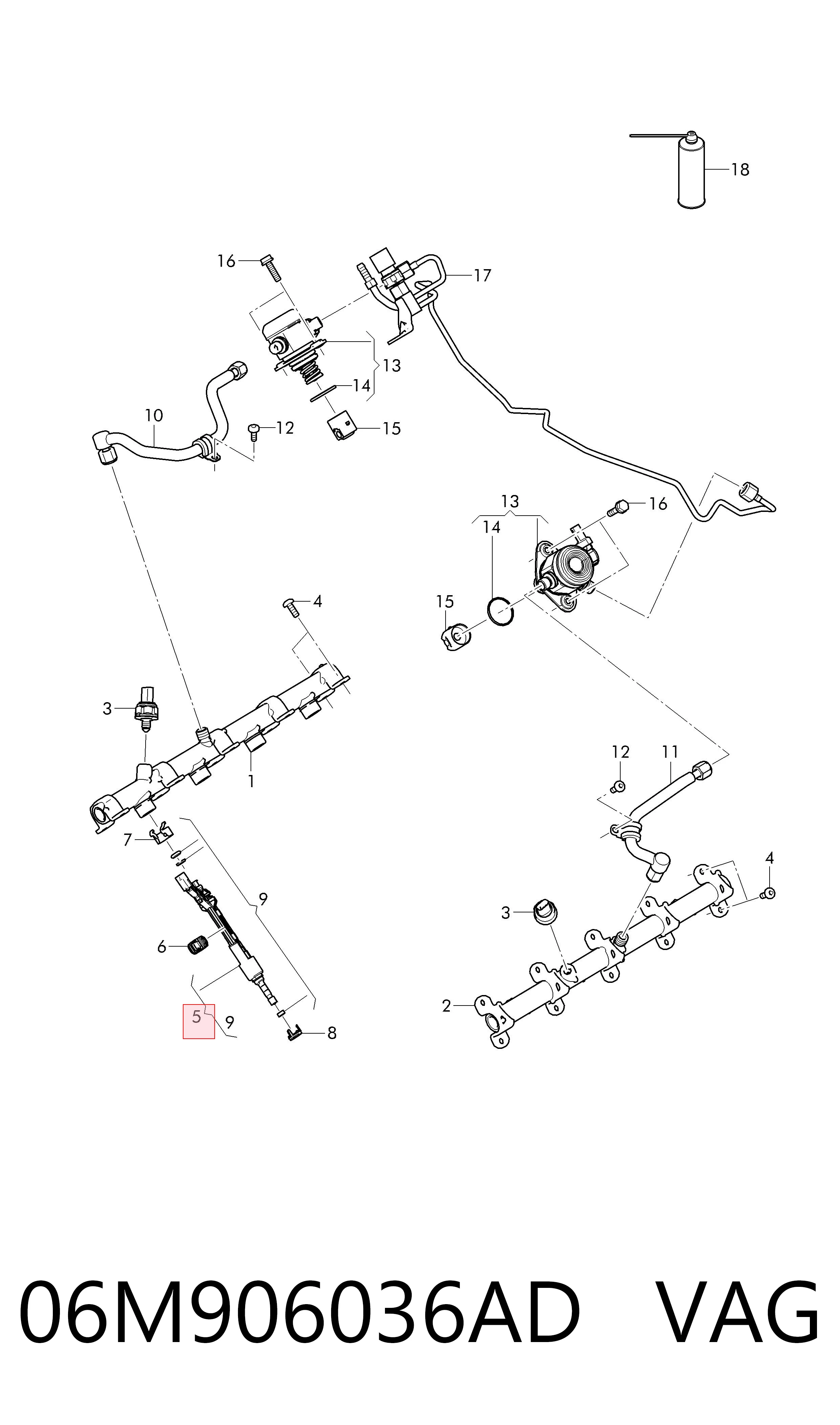 06M906036AD VAG Inyector de combustible