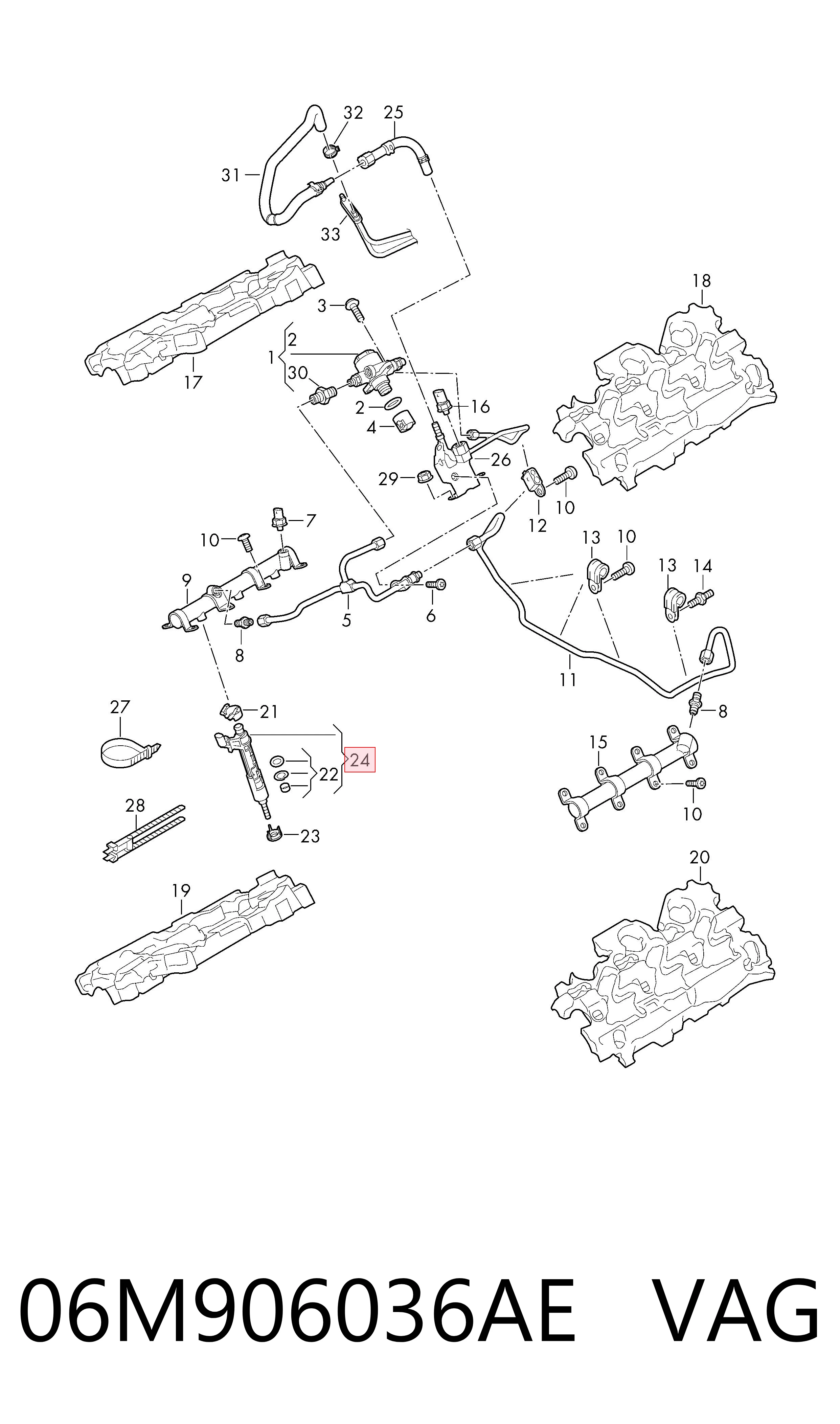 06M906036AE VAG Inyector de combustible