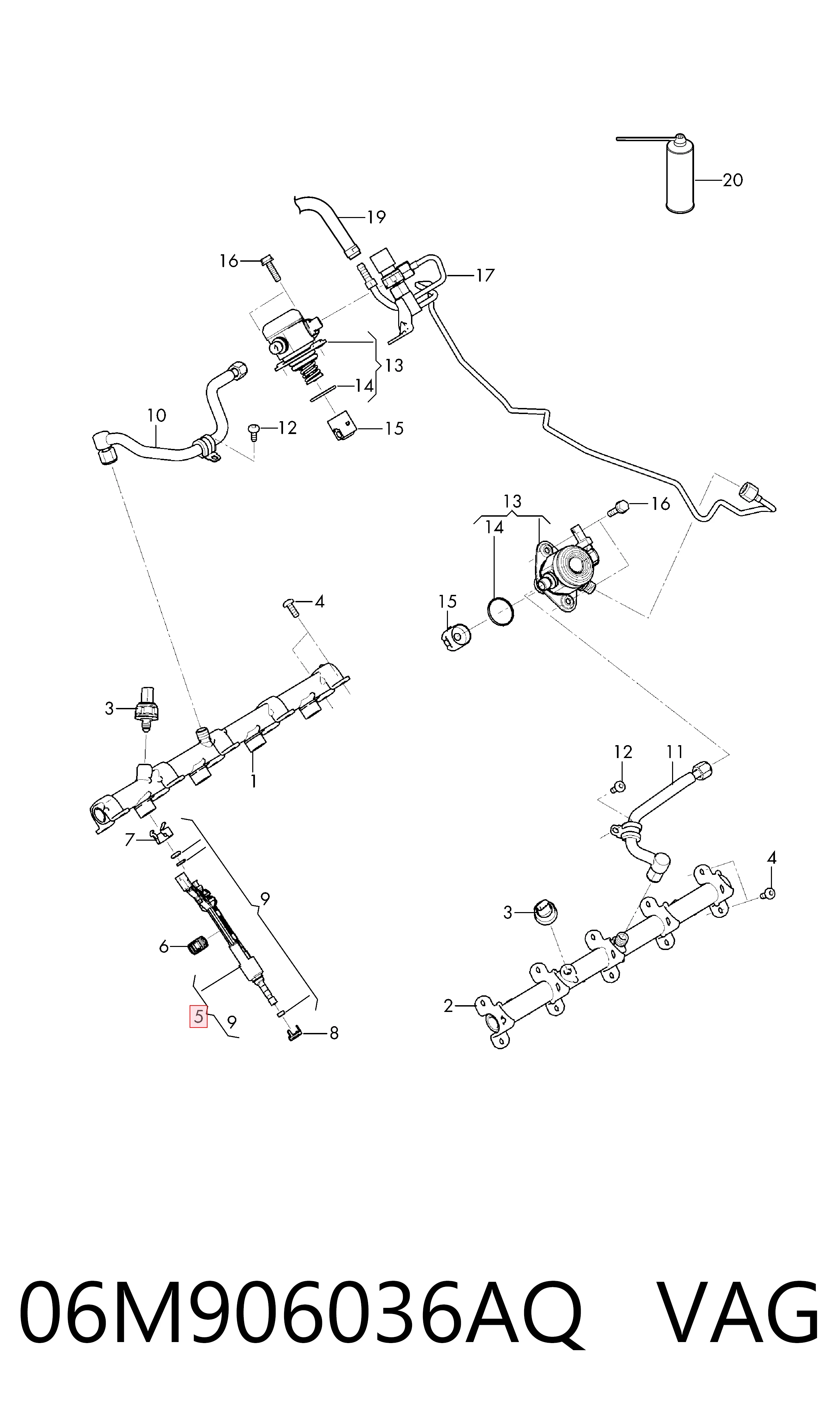 06M906036AQ VAG Inyector de combustible