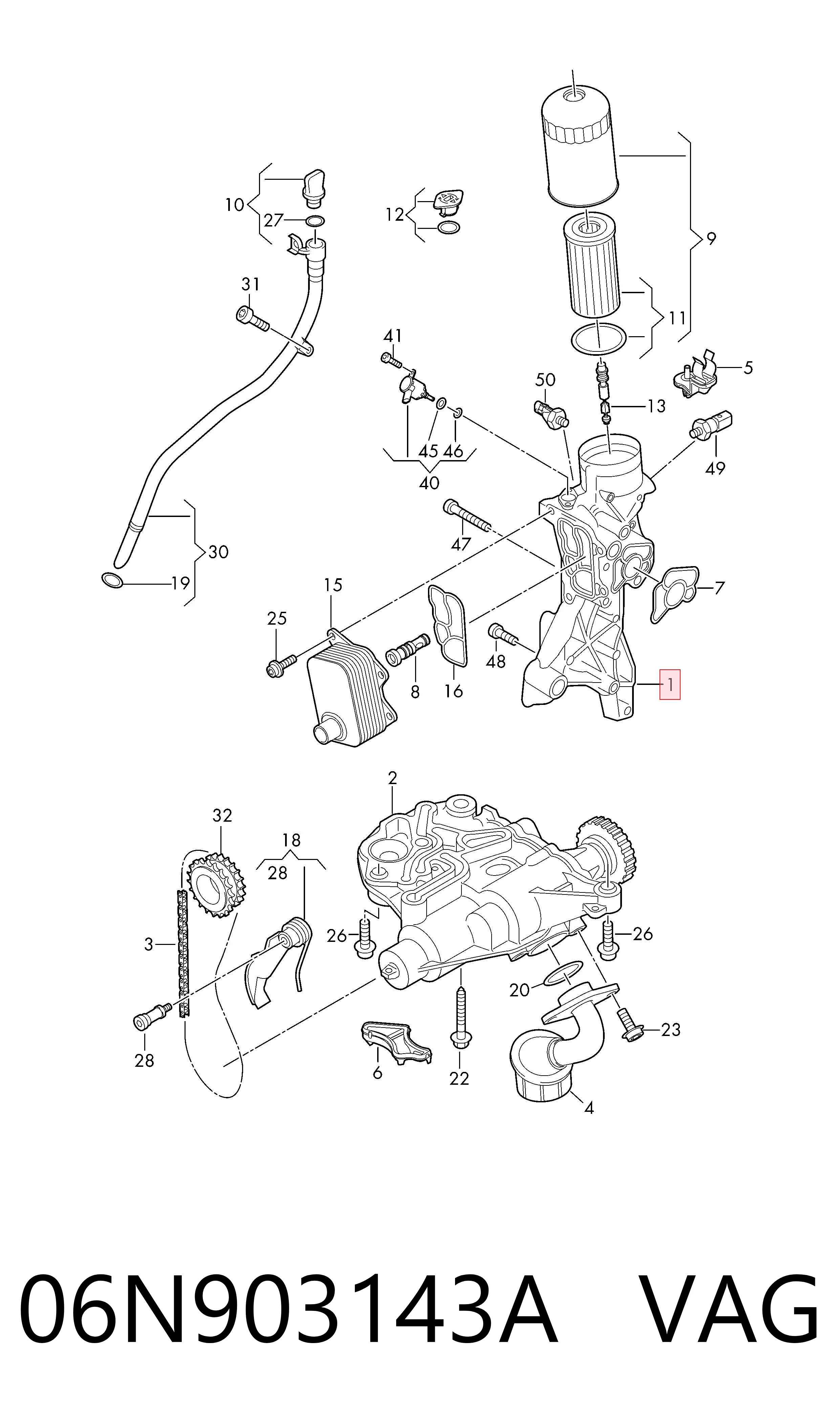 06N903143A VAG Soporte alternador