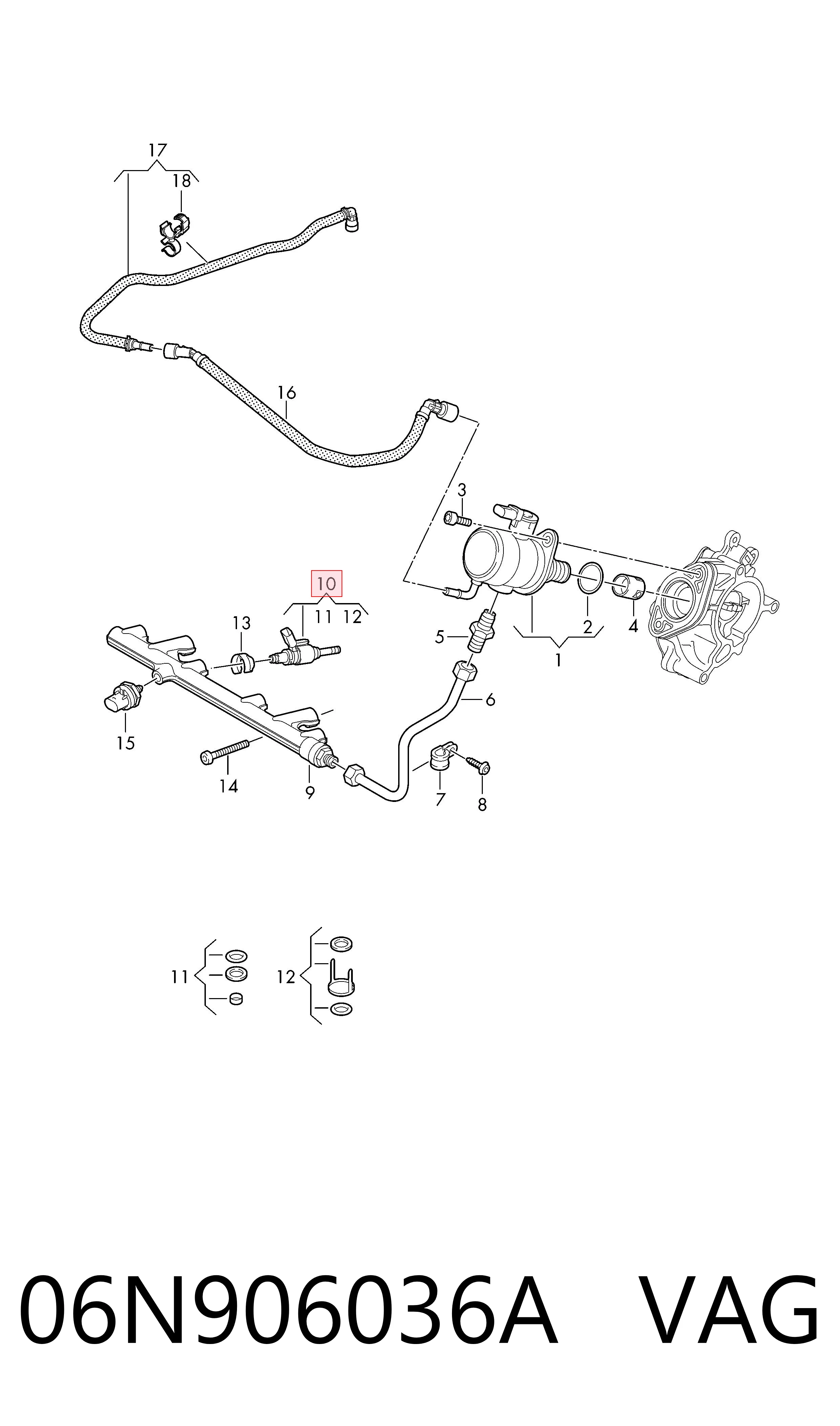 06N906036A VAG Inyector de combustible