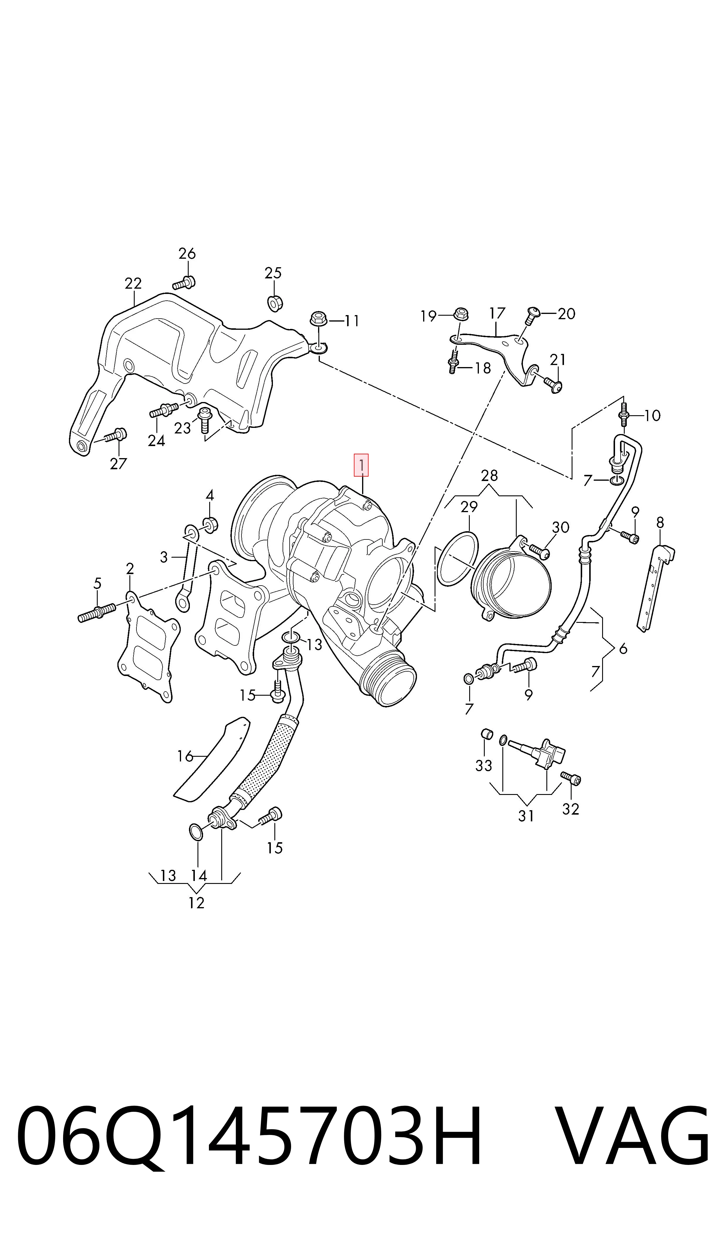 06Q145703H VAG Turbo para motor