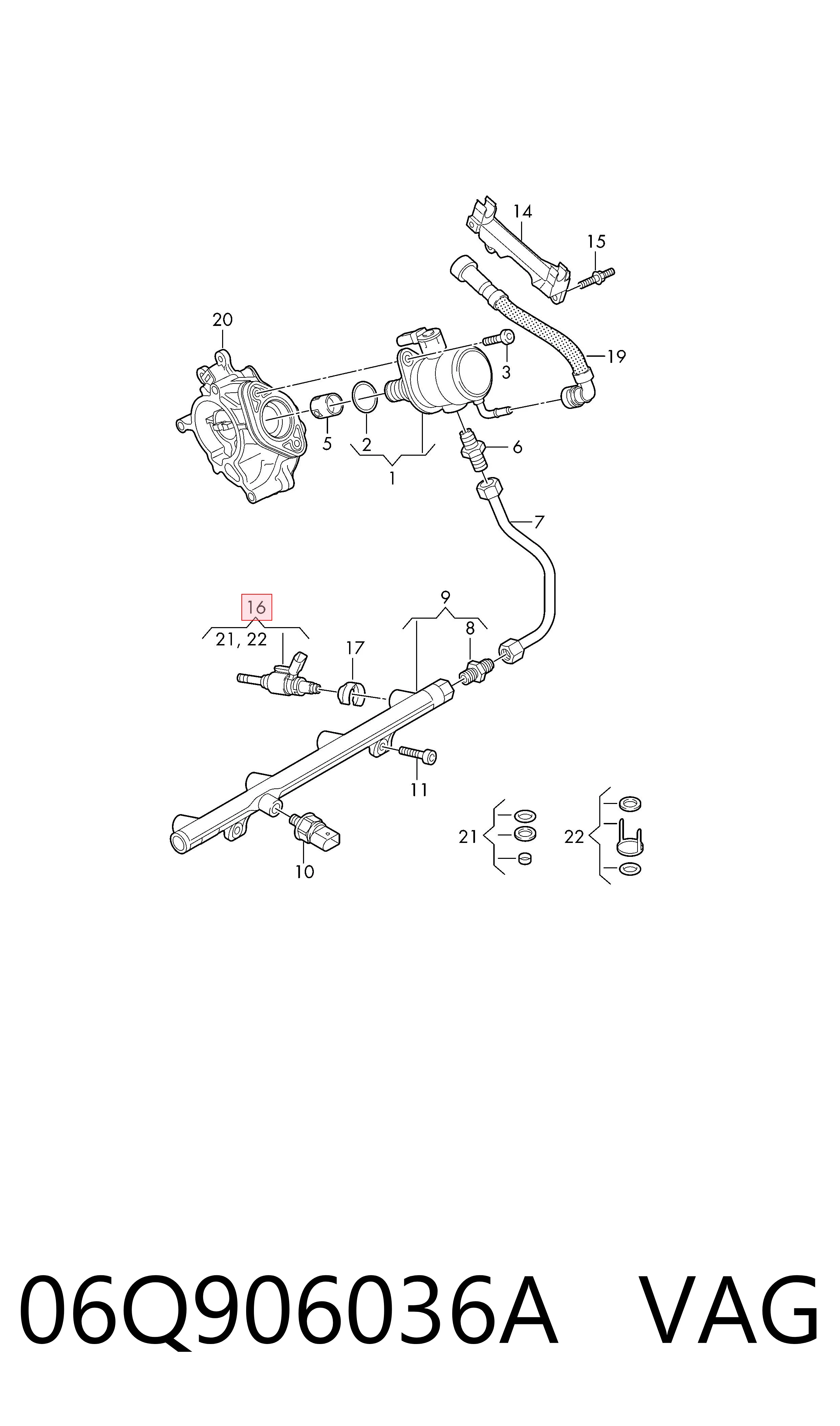 06Q906036A VAG Inyector de combustible